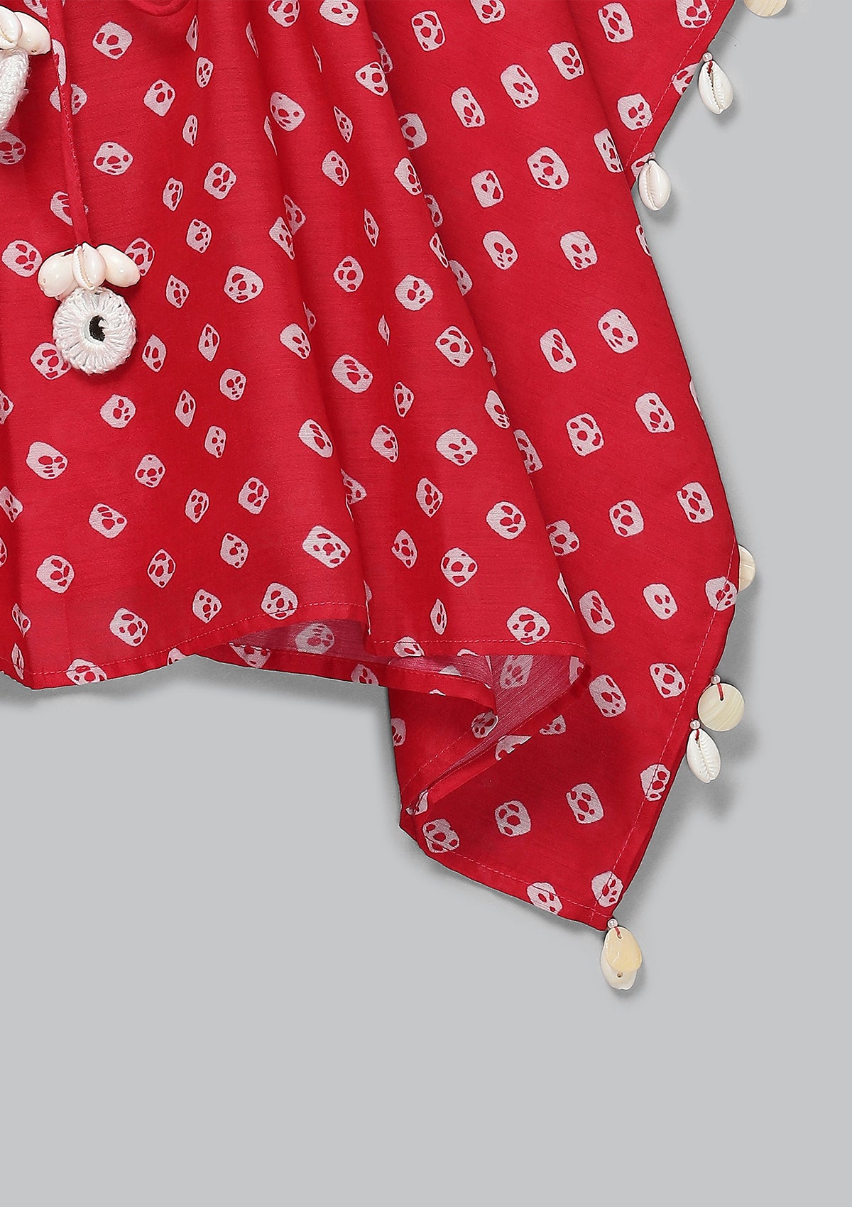 Kids Cherry Bandhani Kaftan Set