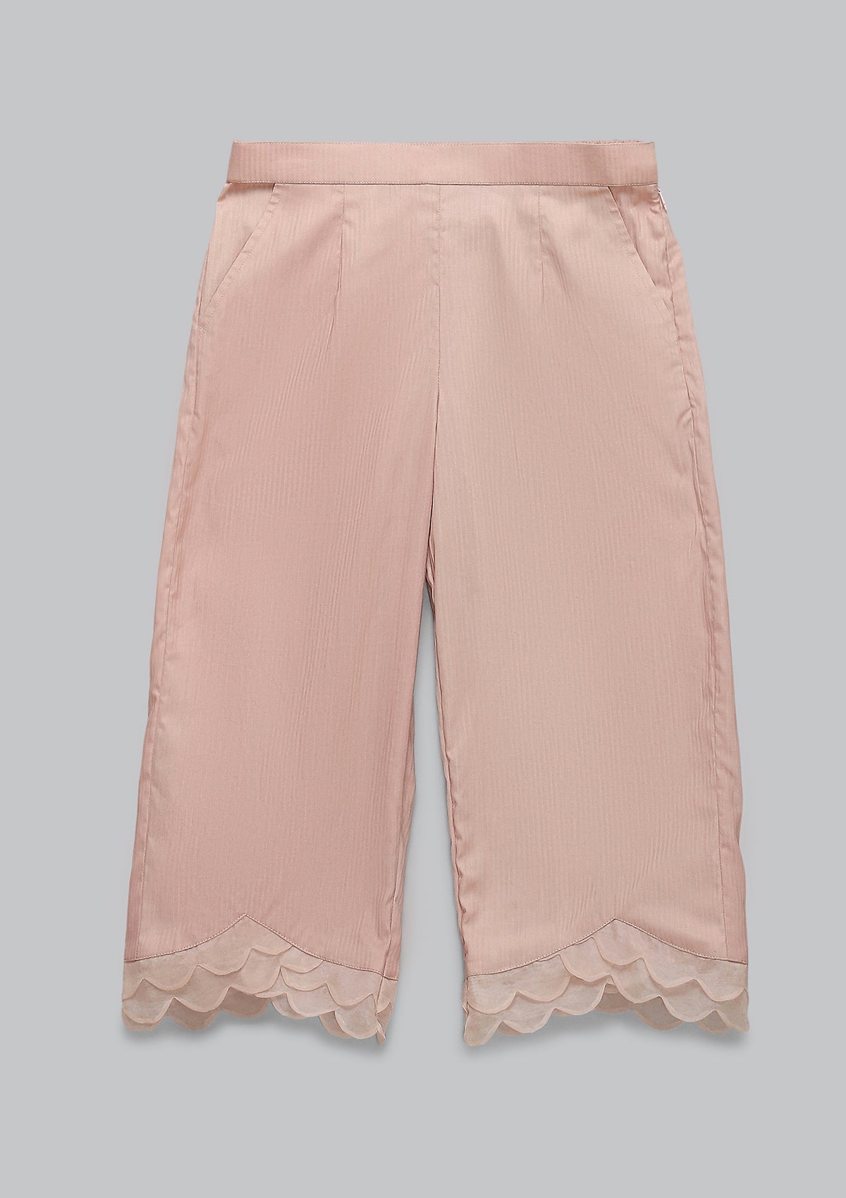 Kids Blush Scallop Kurta Set