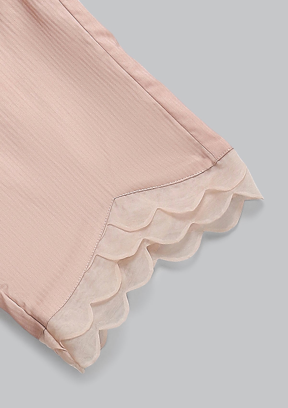 Kids Blush Scallop Kurta Set