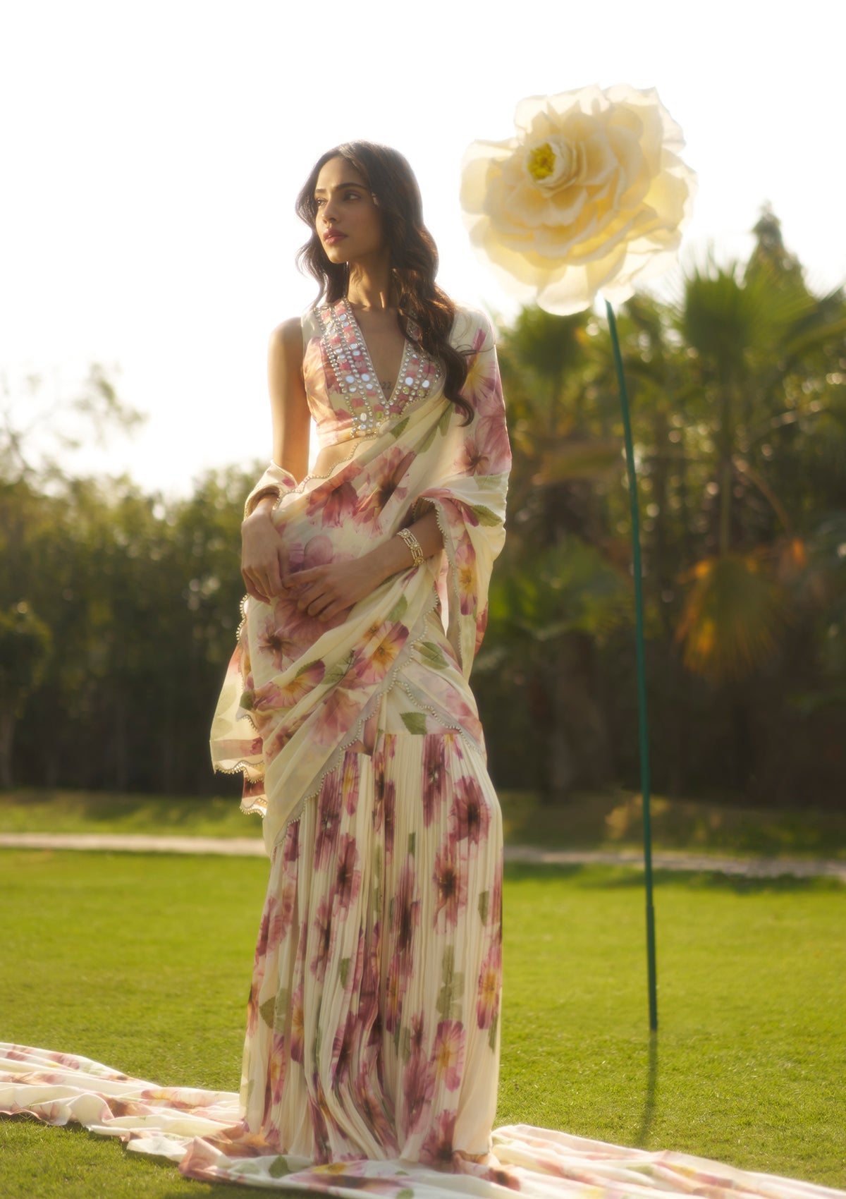 Suhani Ivory Saree Set