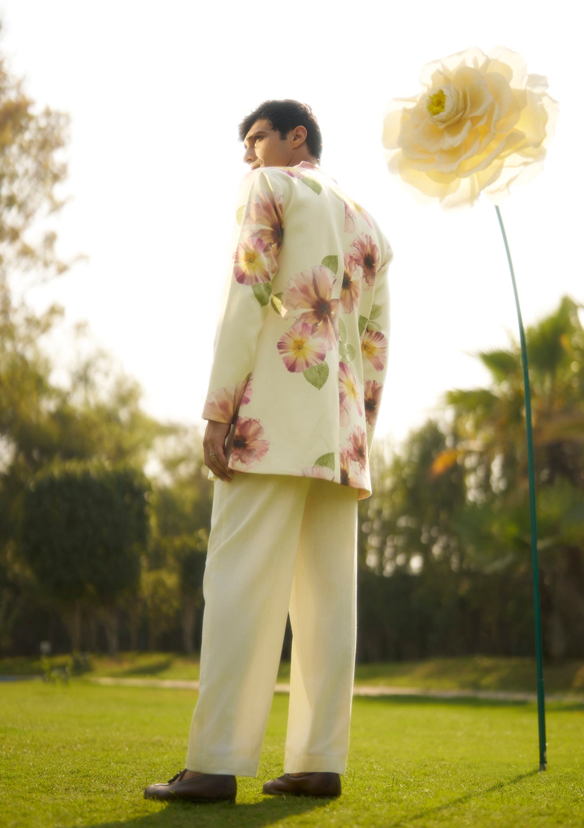 Suhani Ivory Bandhgala Trio Set