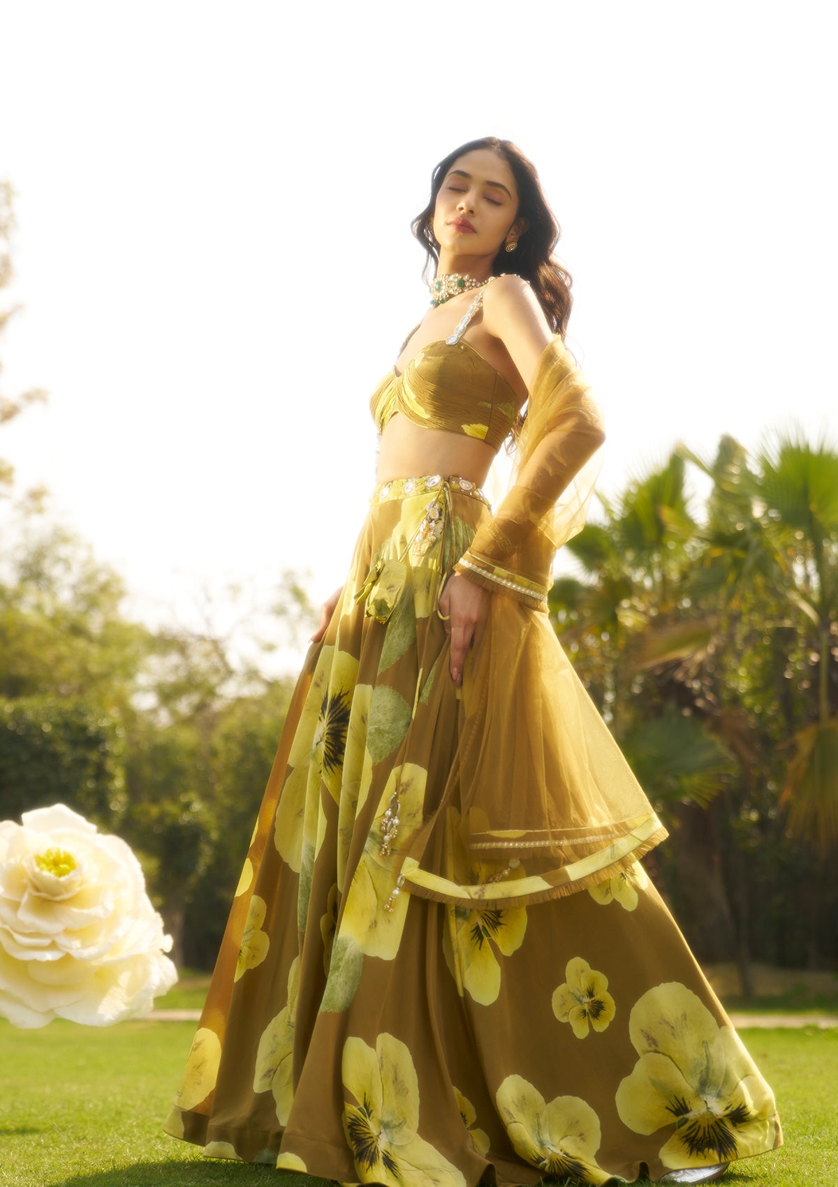 Mira Mocha Lehenga Set