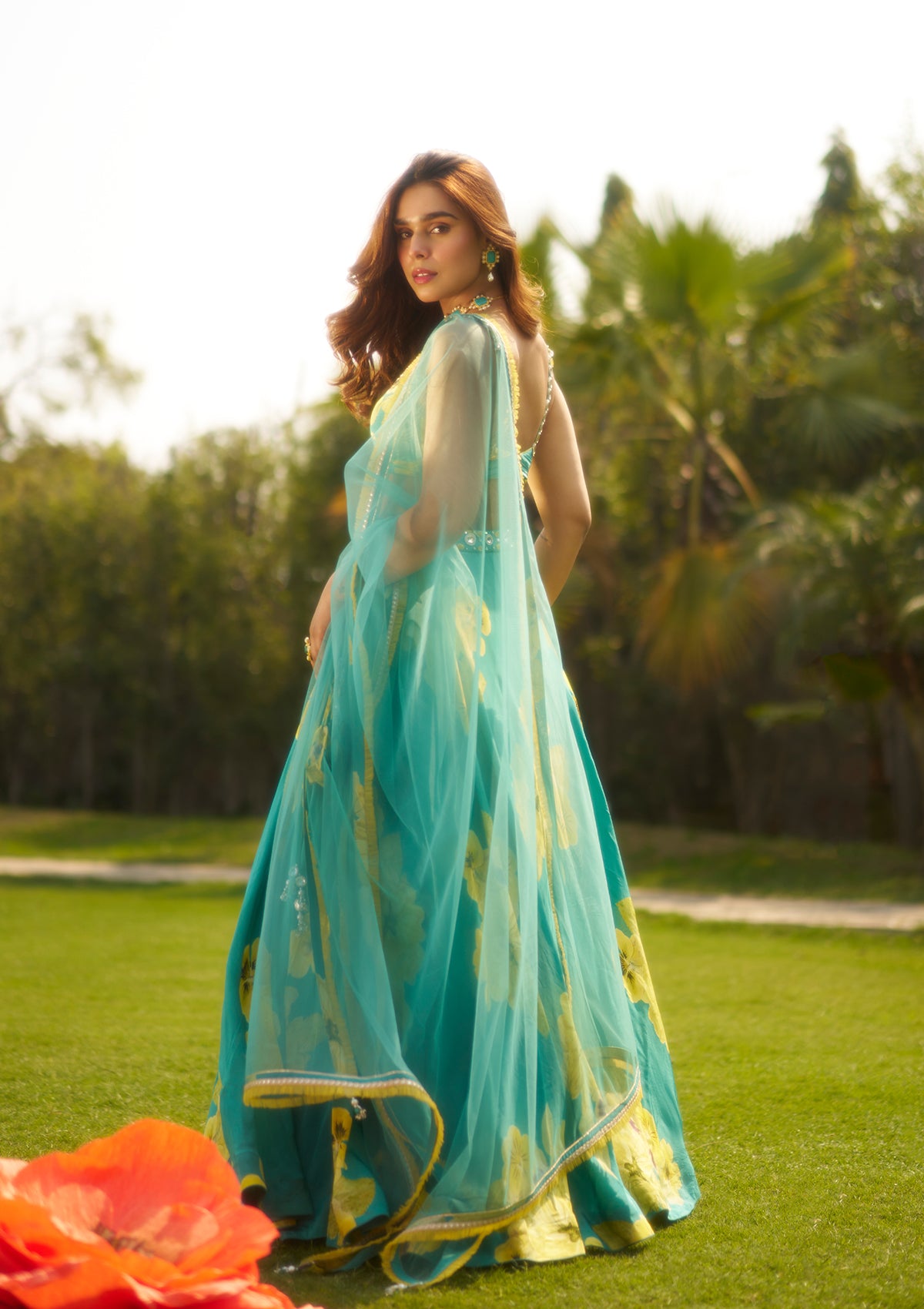 Mira Teal Lehenga Set