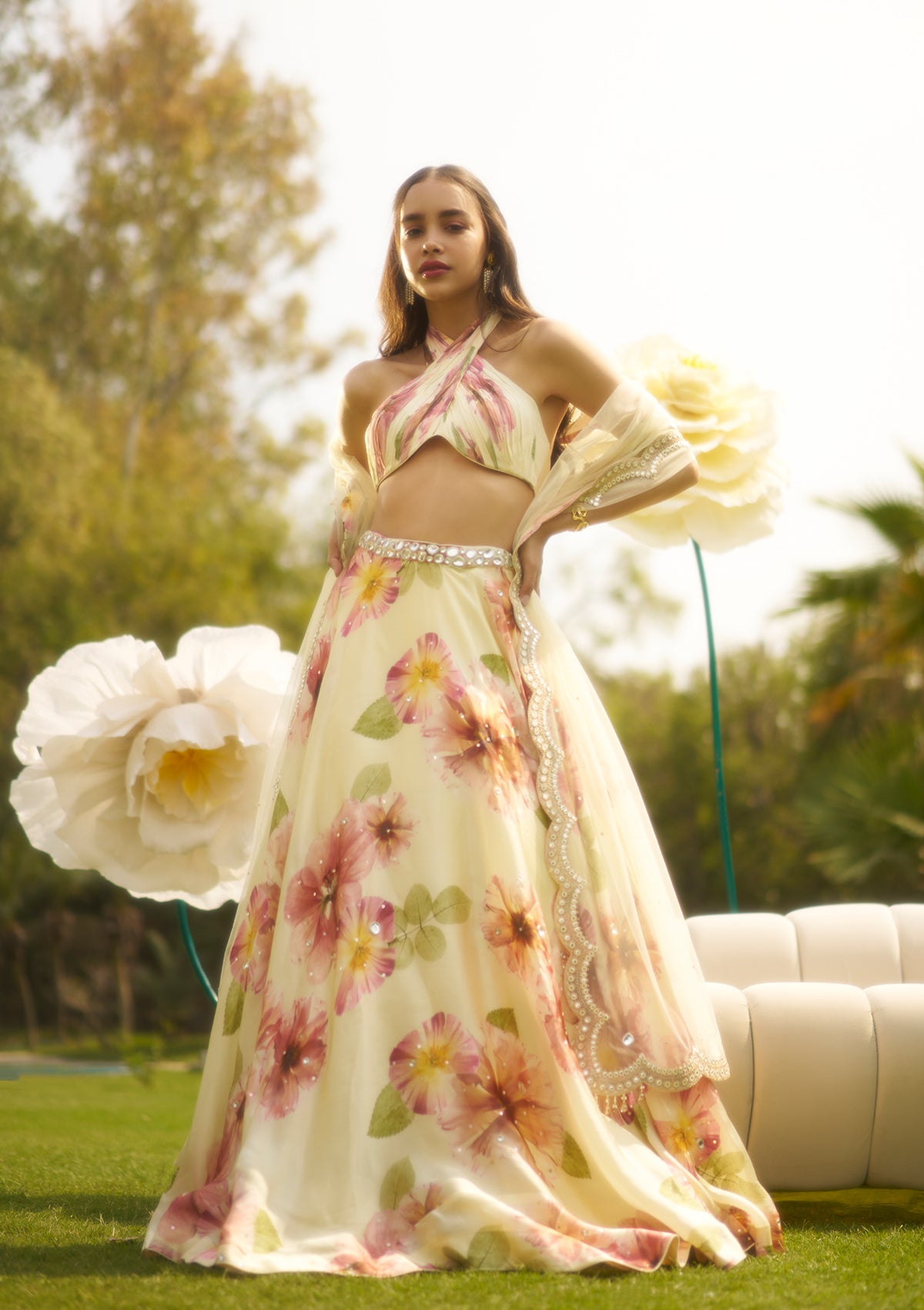 Suhani Ivory Halter Lehenga Set