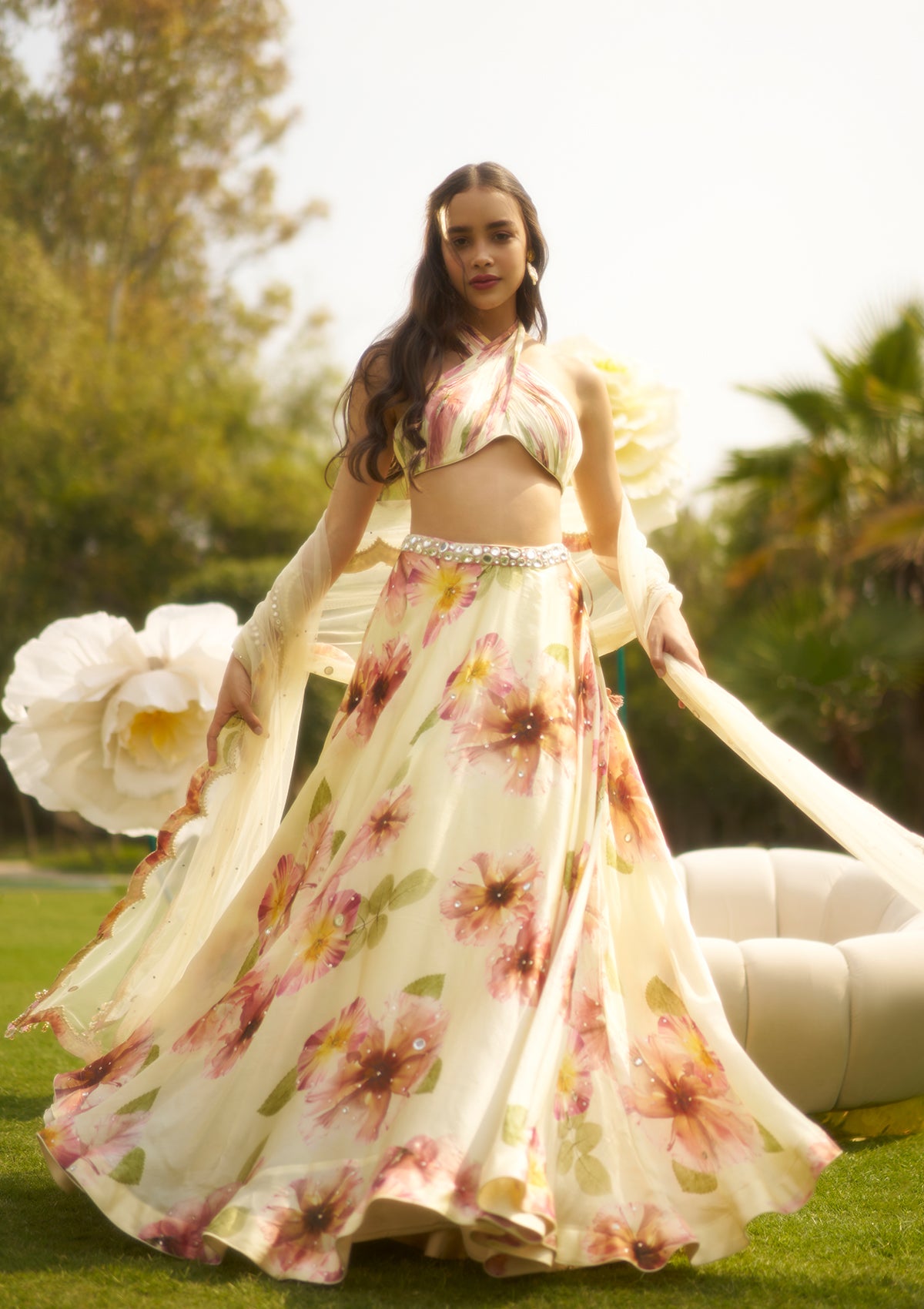Suhani Ivory Halter Lehenga Set