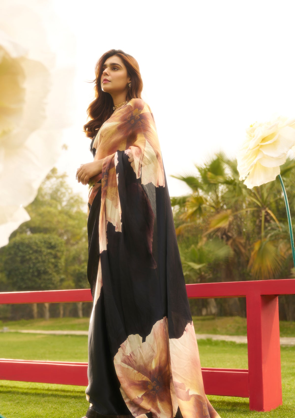 Saira Black Saree Set