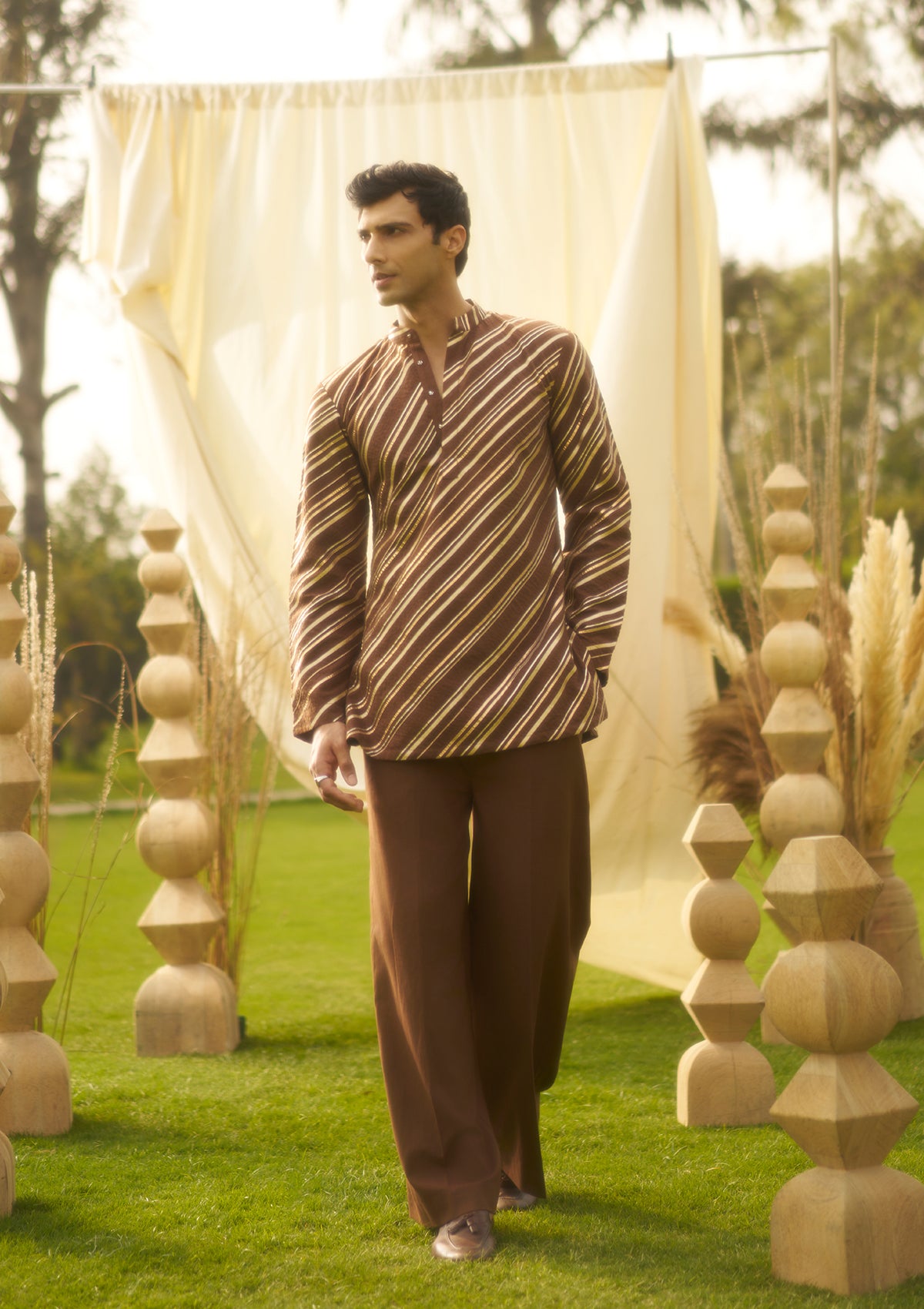 Mocha Gota Kurta Set
