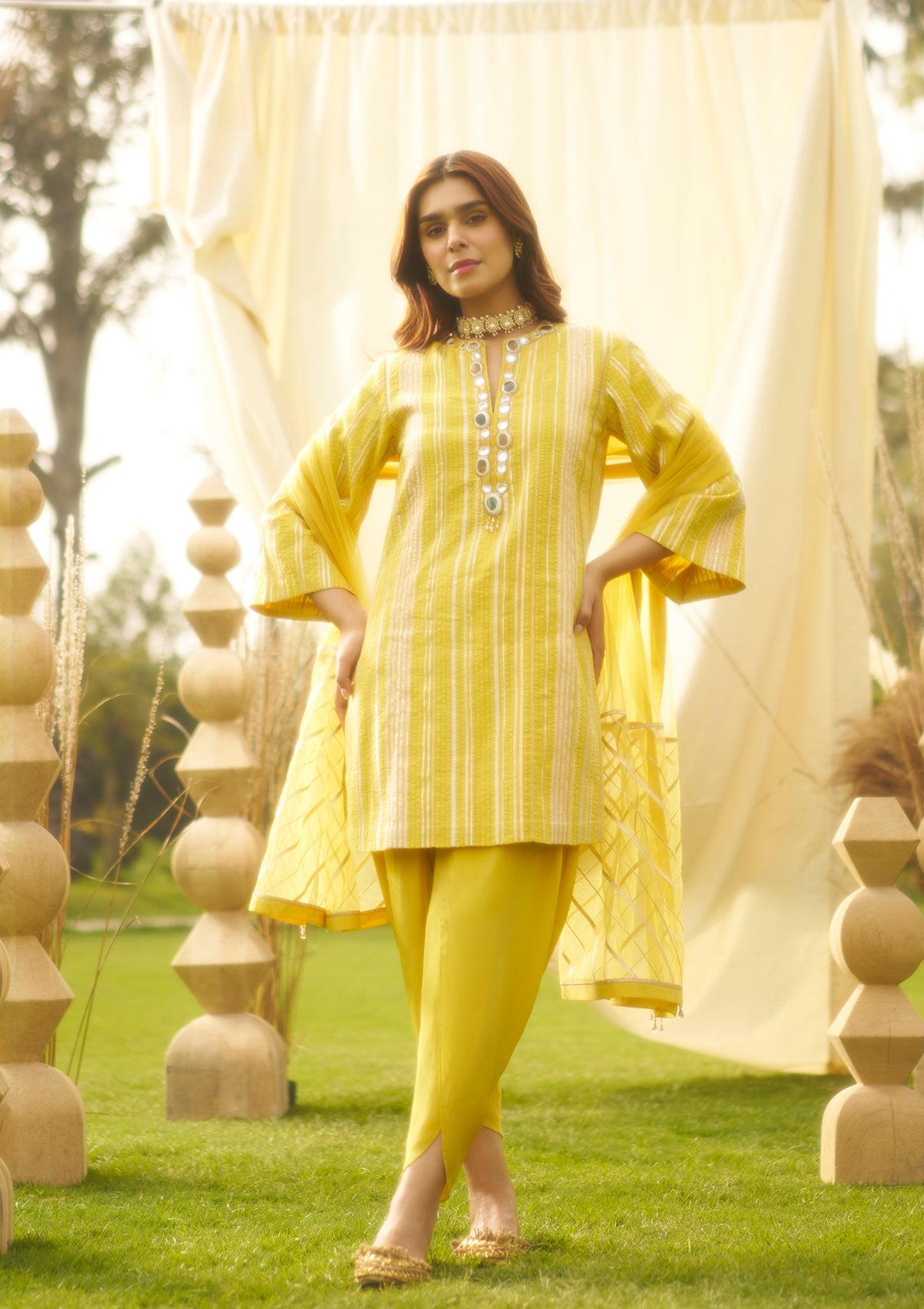 Honey Gota Kurta Set