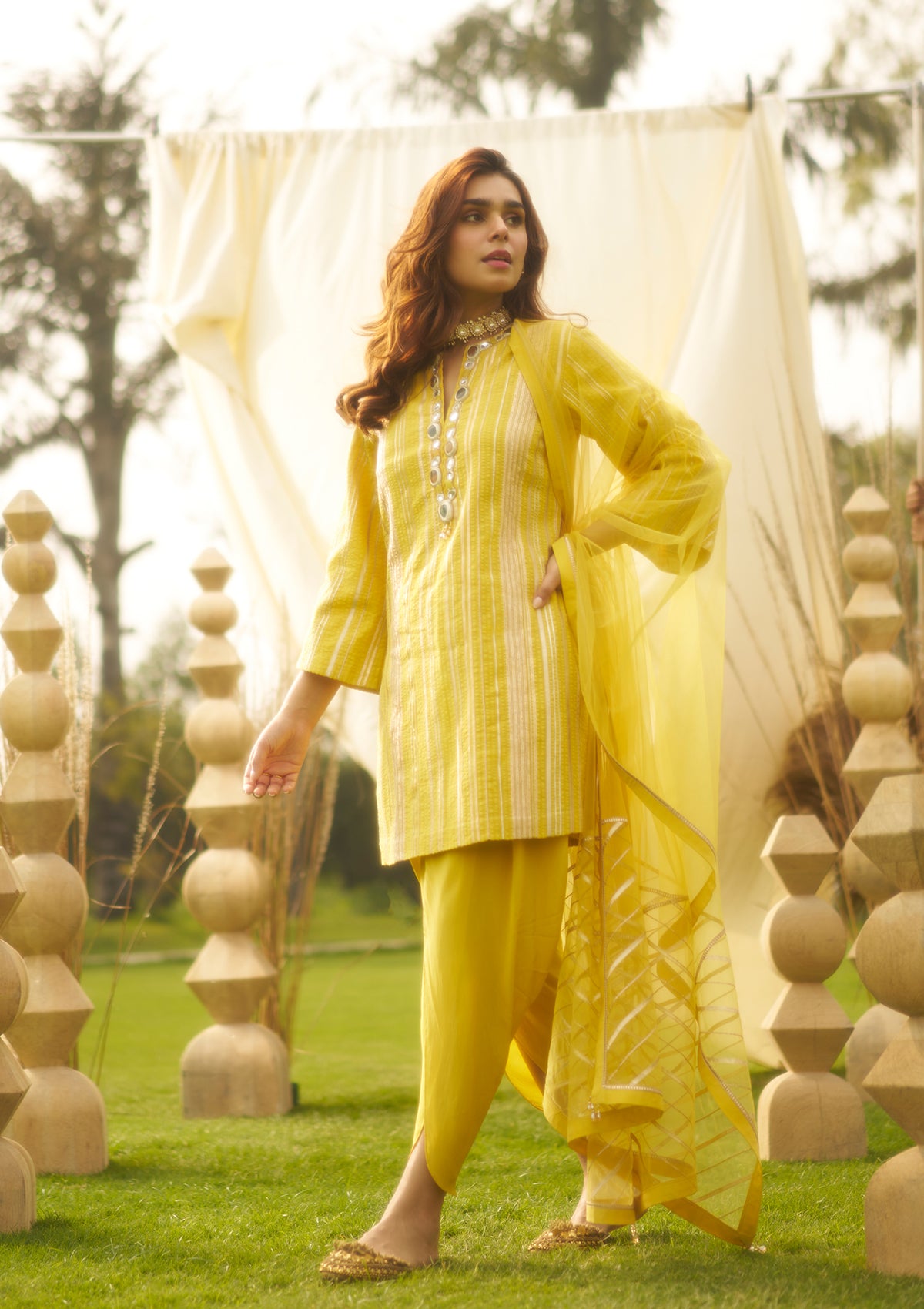 Honey Gota Kurta Set