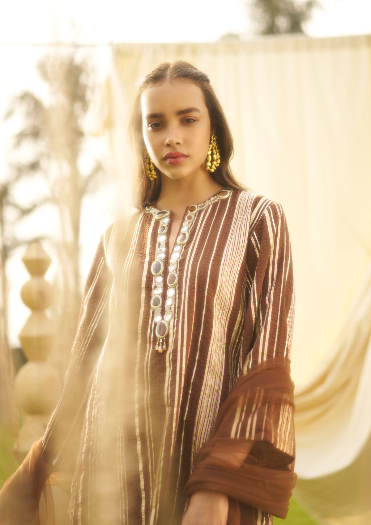 Mocha Gota Kurta Set