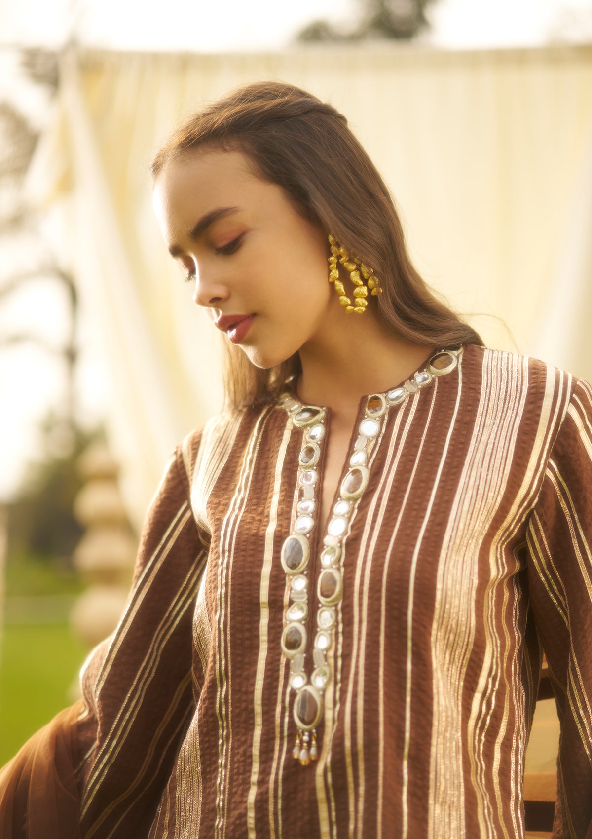 Mocha Gota Kurta Set