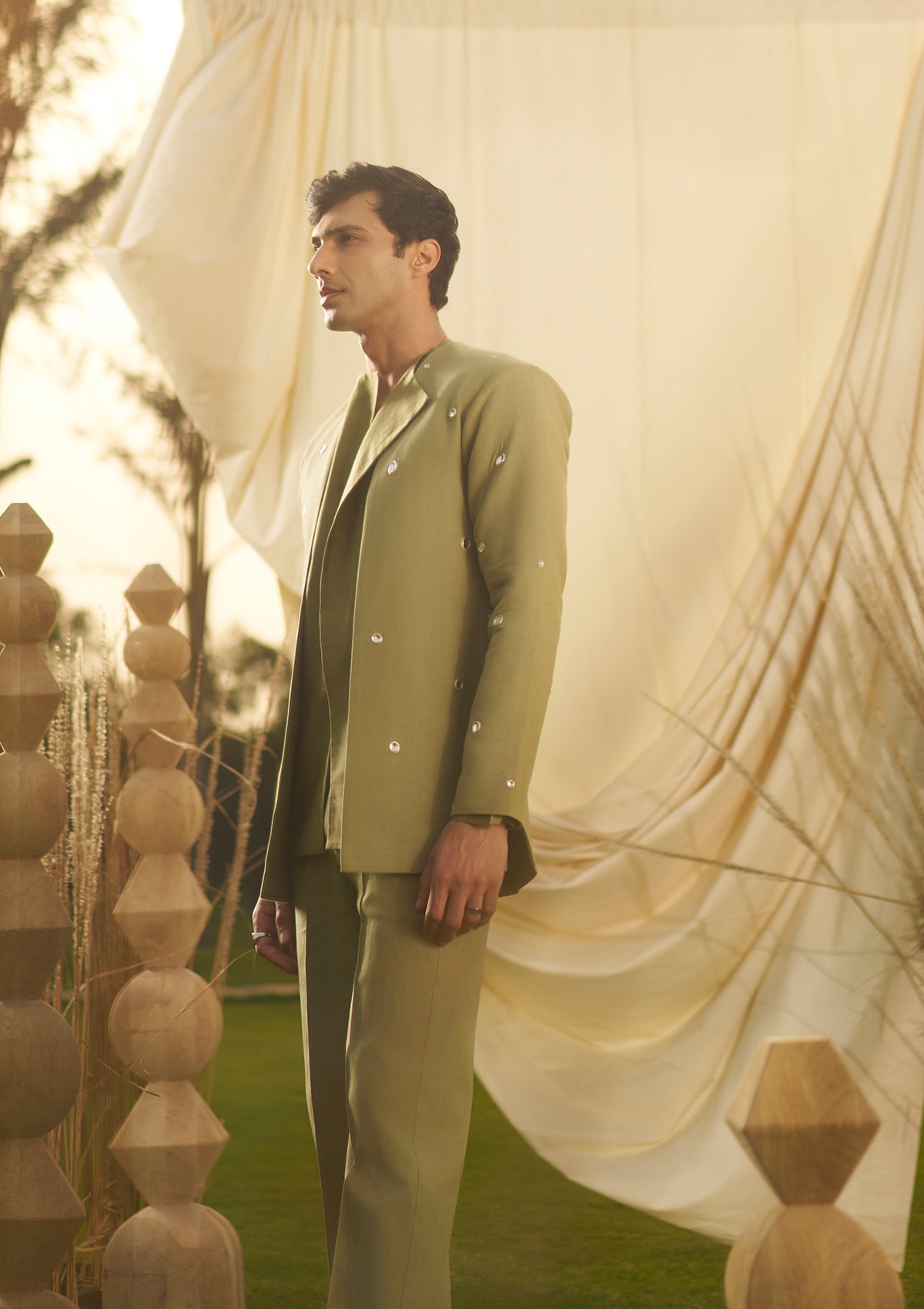Sage Jacket Trio Set