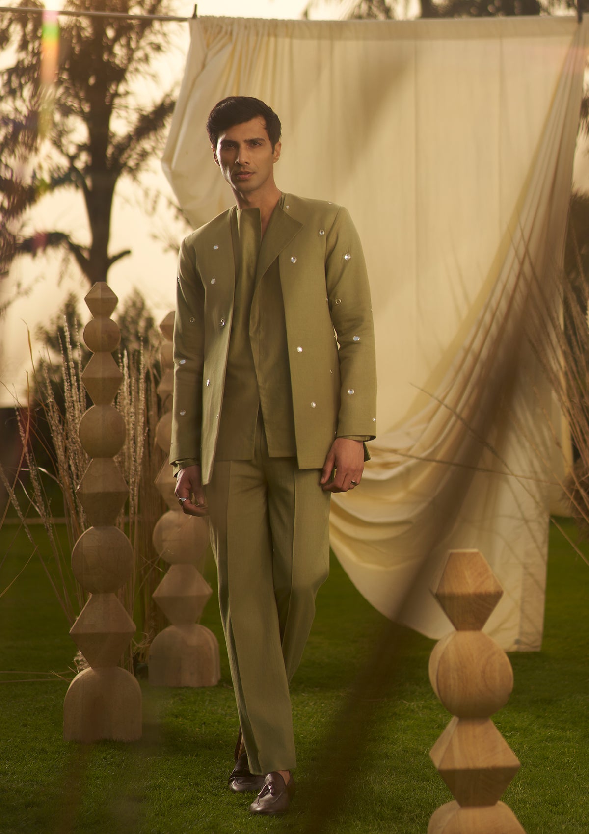 Sage Jacket Trio Set