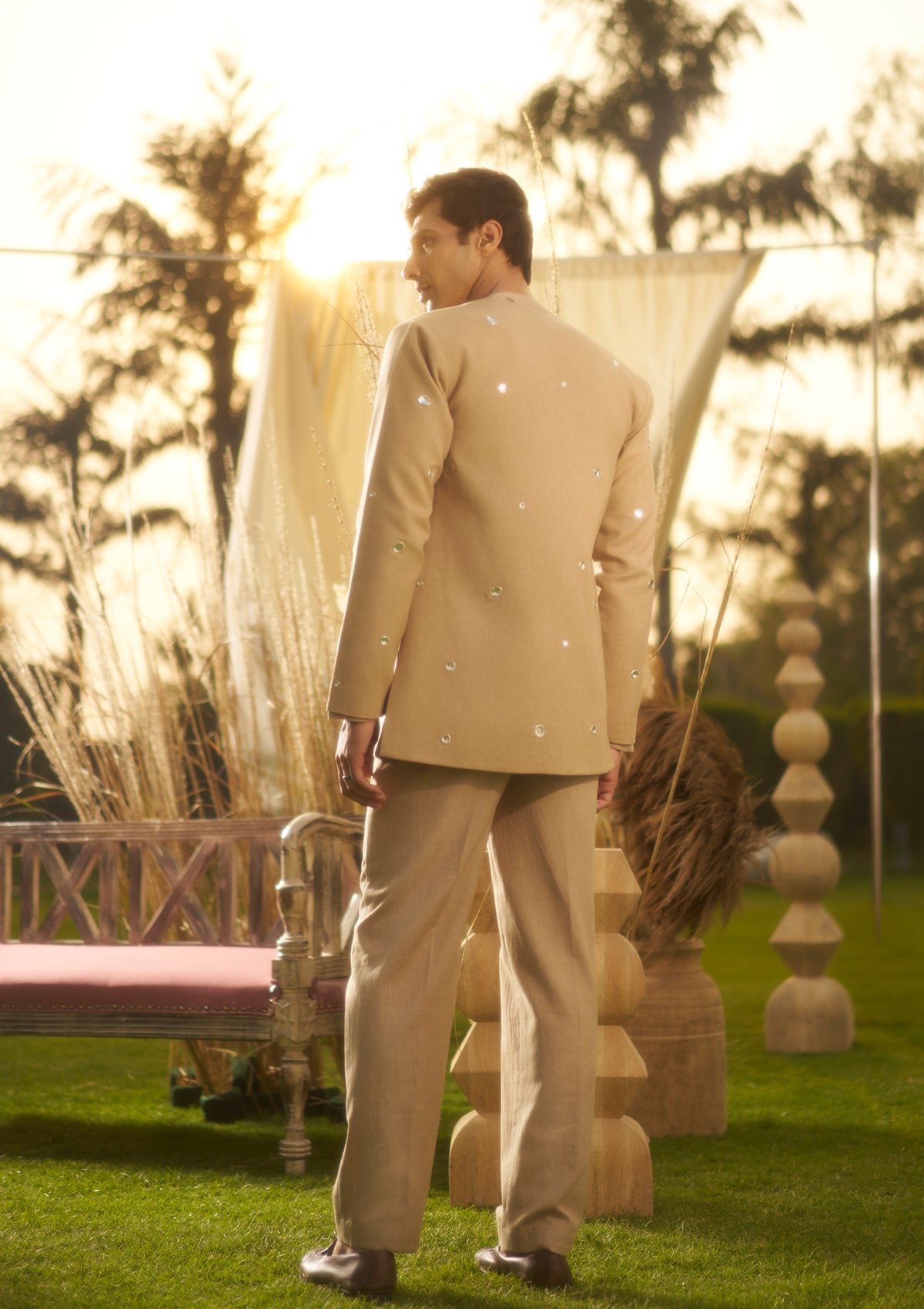 Cream Jacket Trio Set