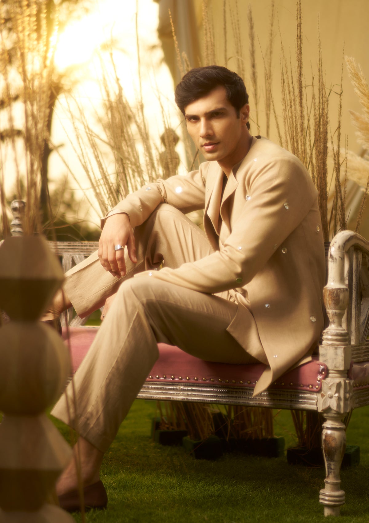 Cream Jacket Trio Set