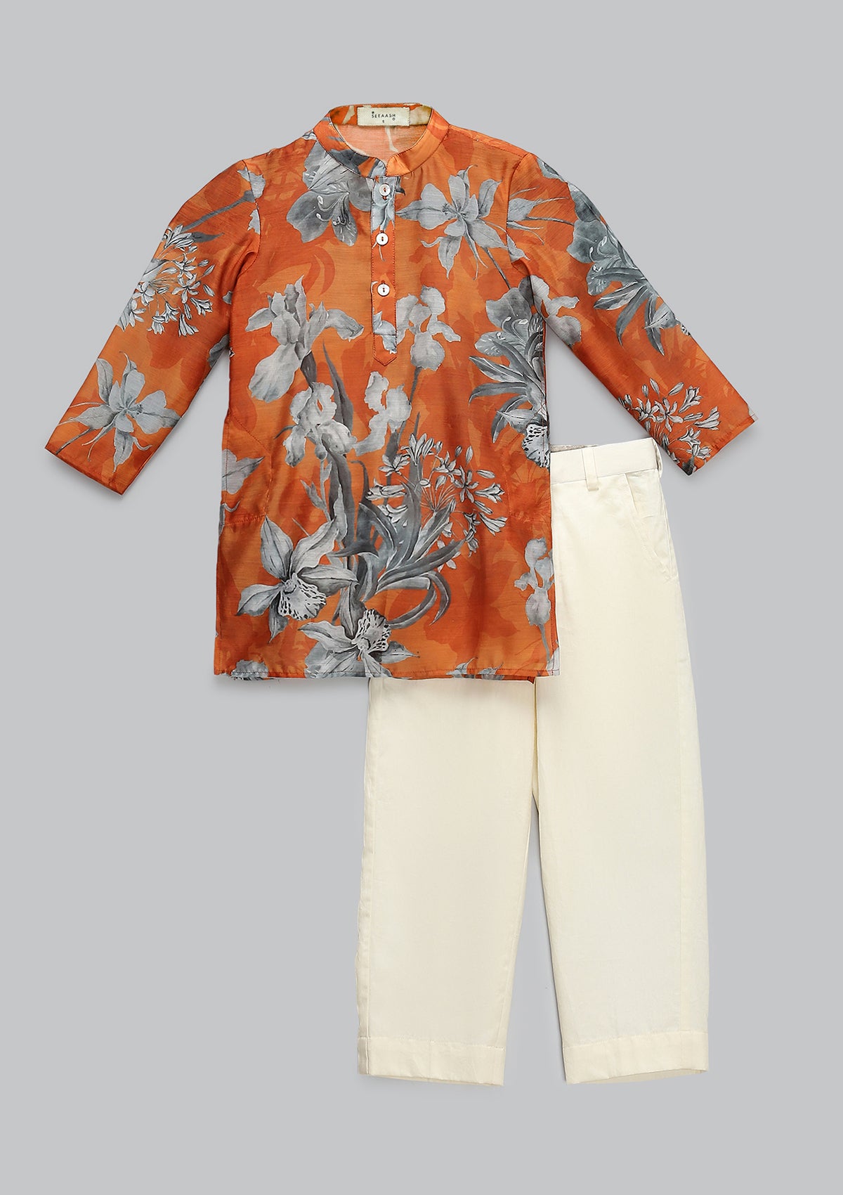 Kids Nur Saffron Kurta Set