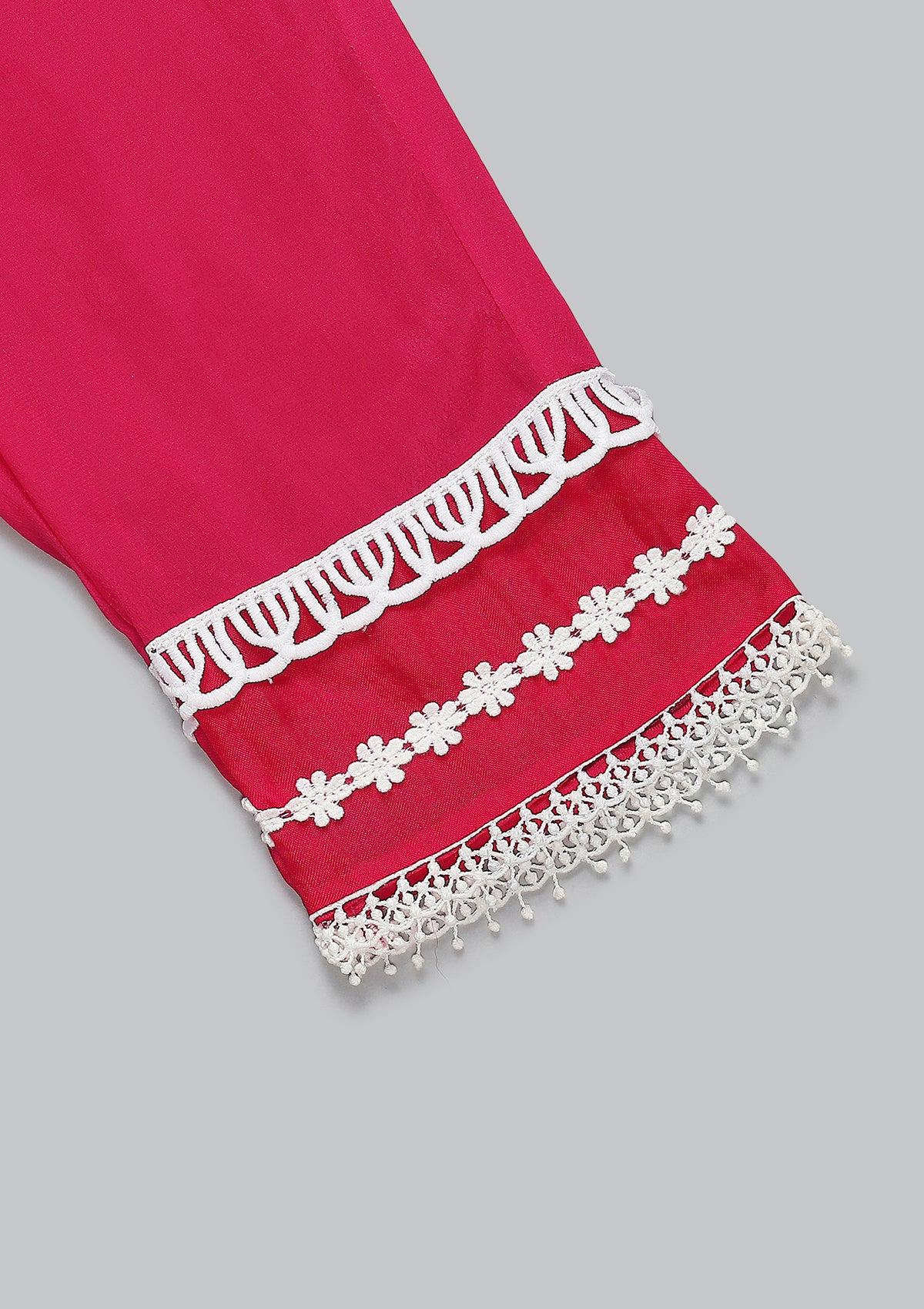 Kids Peony Scalloped Lace Kurta Set
