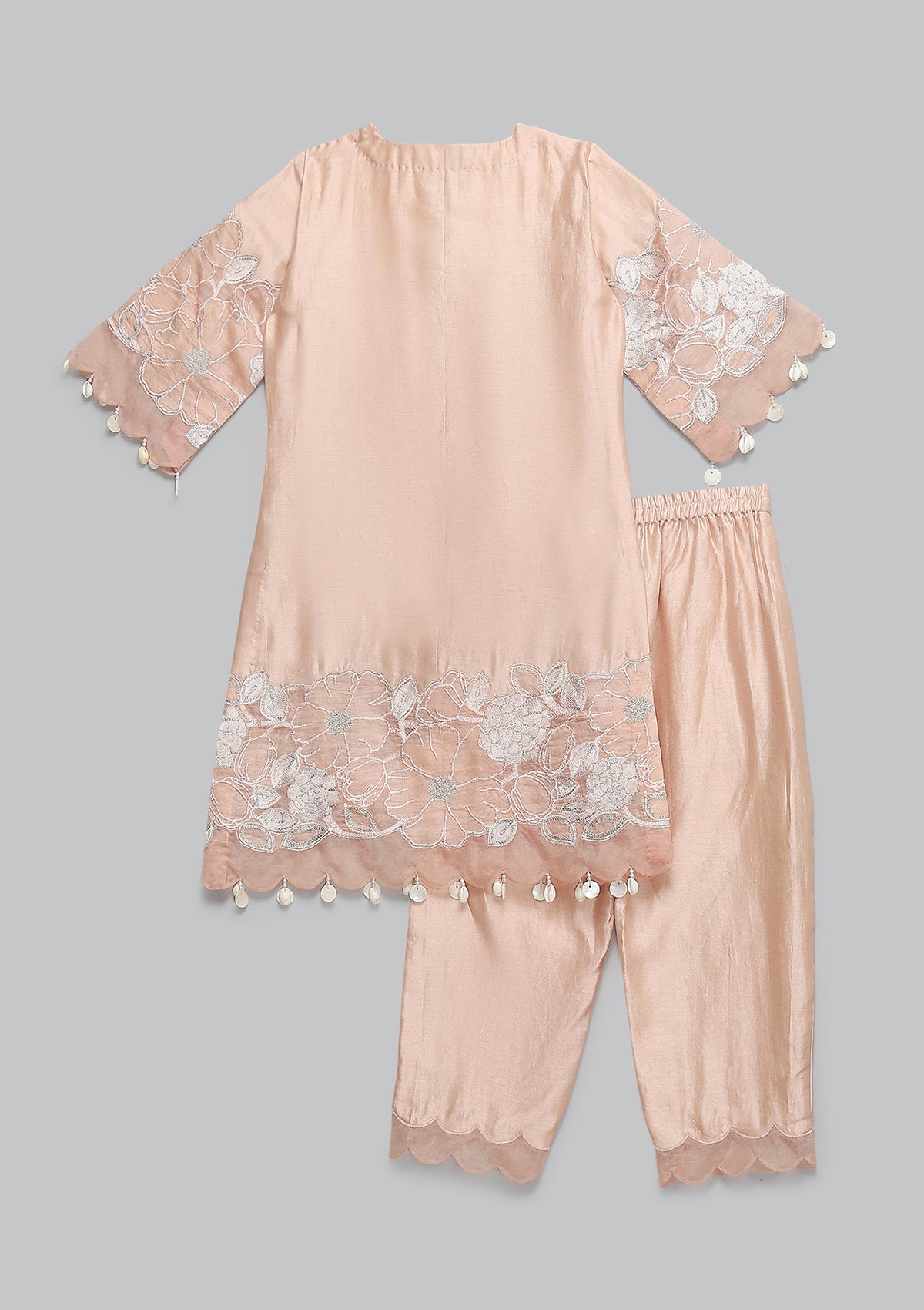 Kids Blush Applique Kurta Set