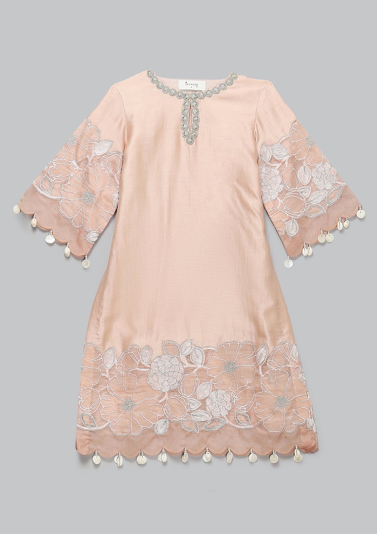 Kids Blush Applique Kurta Set
