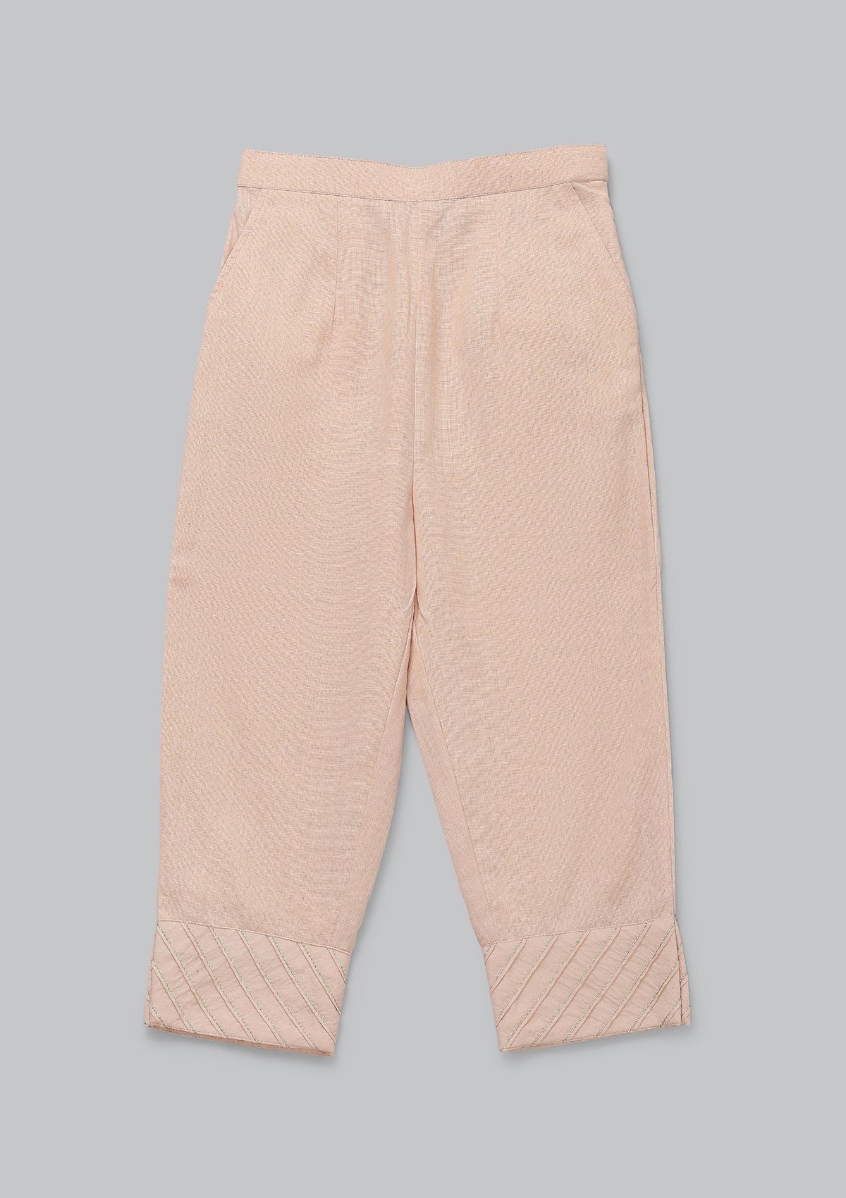 Kids Blush Pintuck Embellished Kurta Set