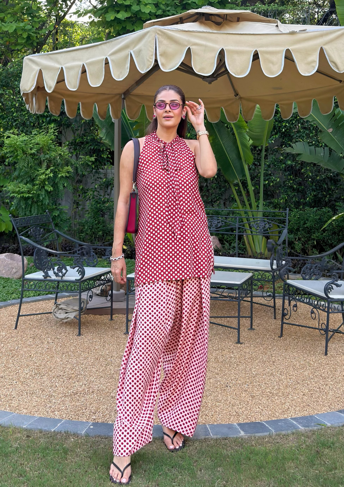 Ruby Polka Farshi Set