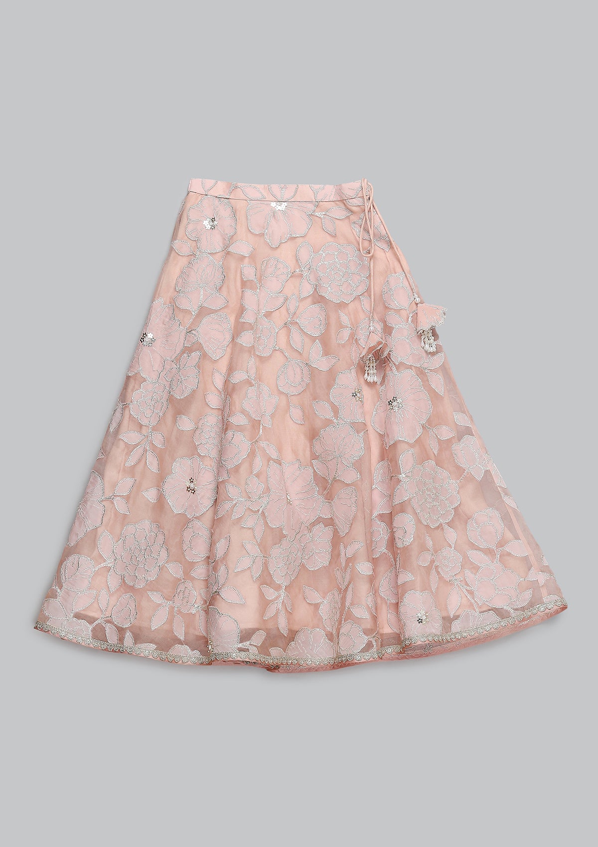 Kids Blush Jaal Lehenga Set