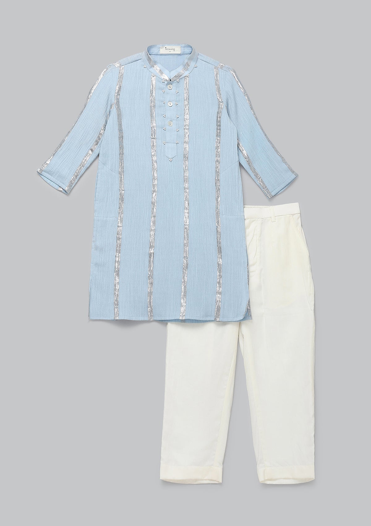 Kids Powder Blue Kurta Set