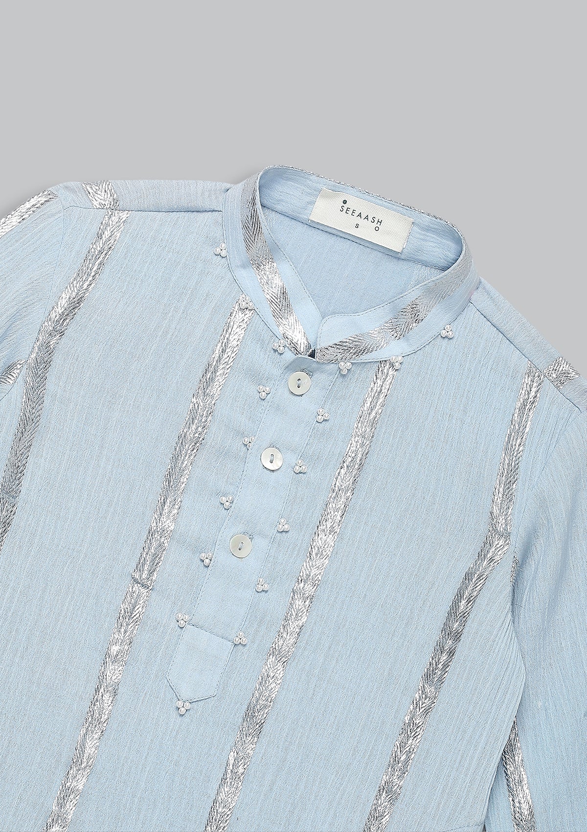 Kids Powder Blue Kurta Set