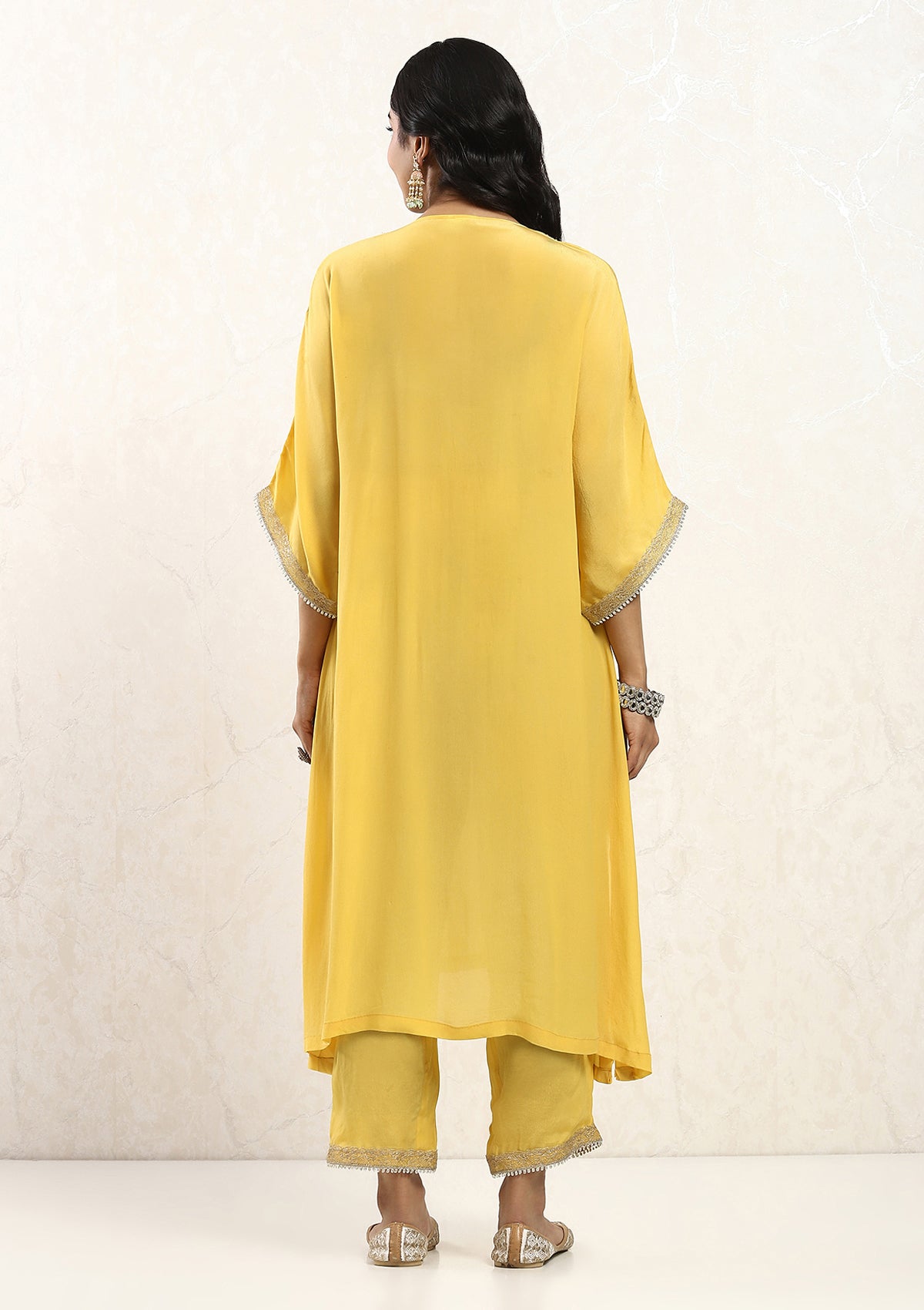 Yellow Pheran Kurta Set