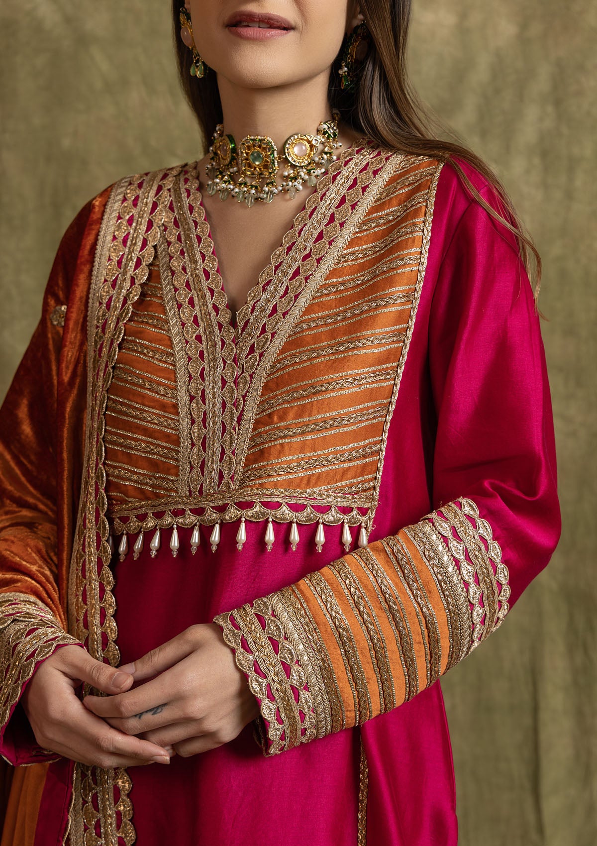 Ruby Straight Silk Kurta Set