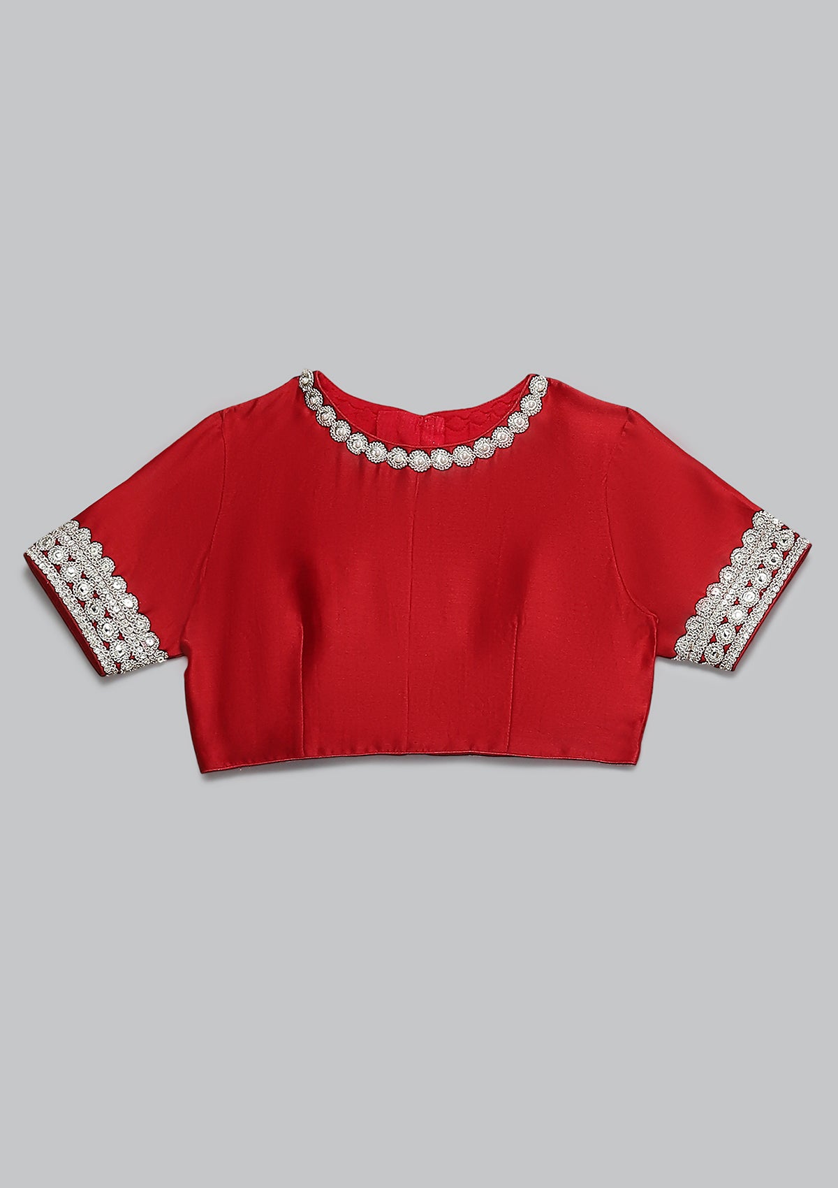 Kids Red Jaal Lehenga Set