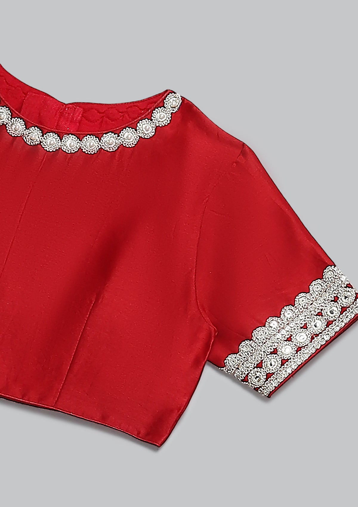 Kids Red Jaal Lehenga Set