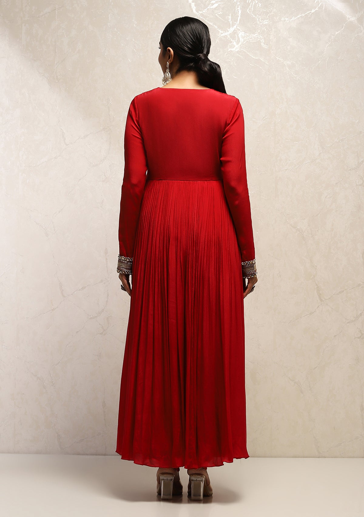 Crimson Anarkali set