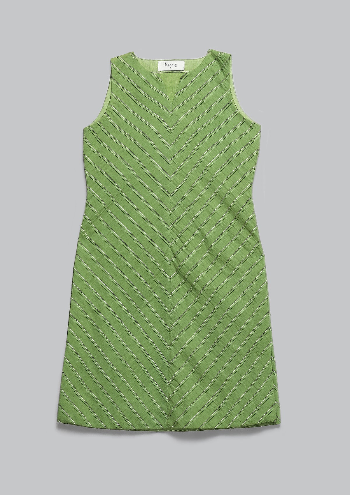 Raha Kapoor in Kids Sage Pintuck Embellished Kurta Set
