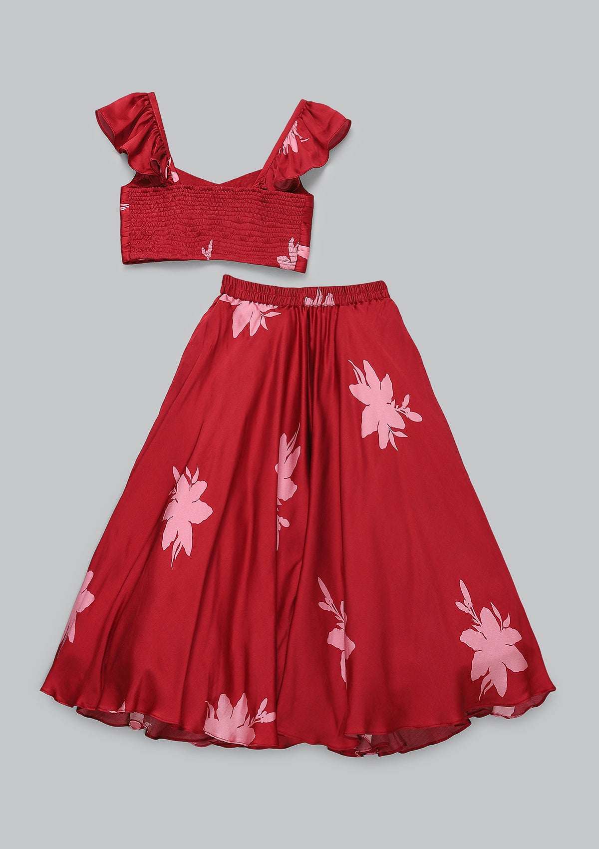 Kids Zahra Ruby Lehenga Set