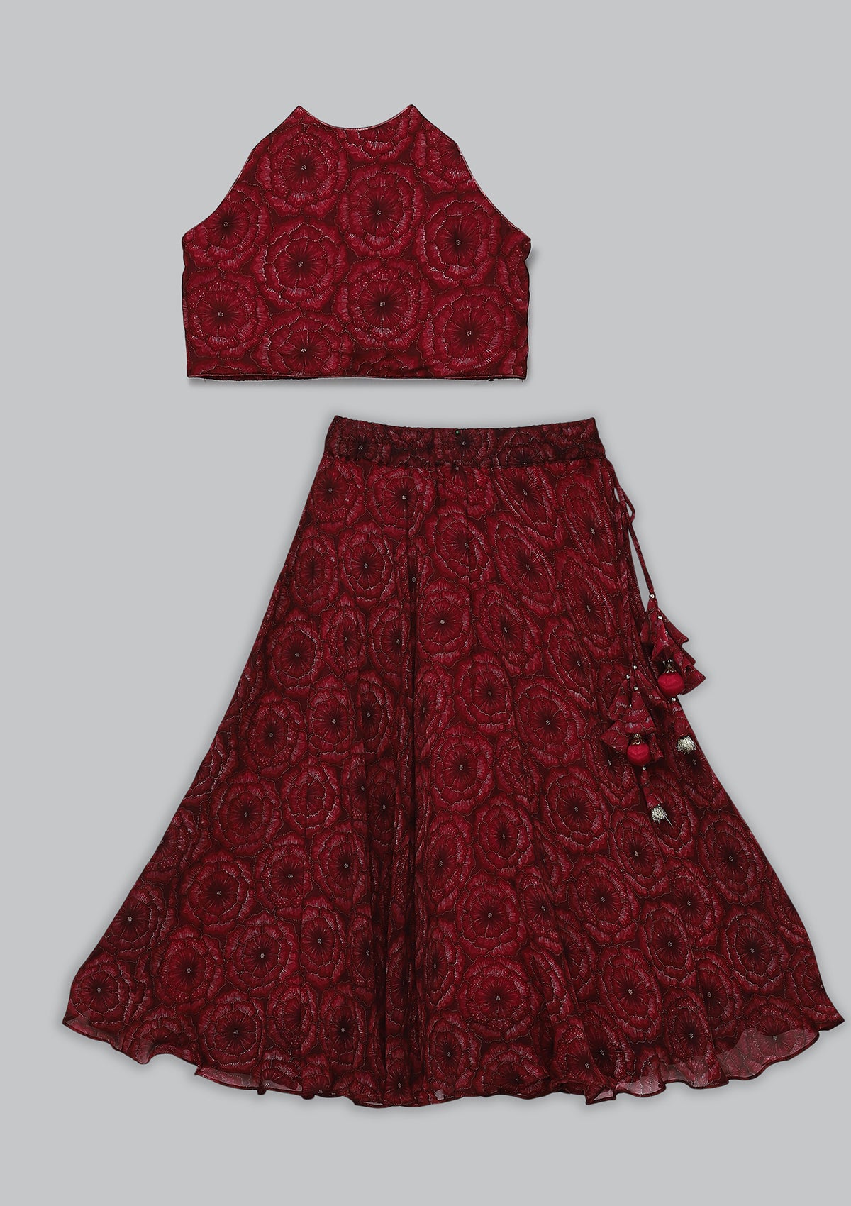 Kids Bahar Ruby Lehenga set