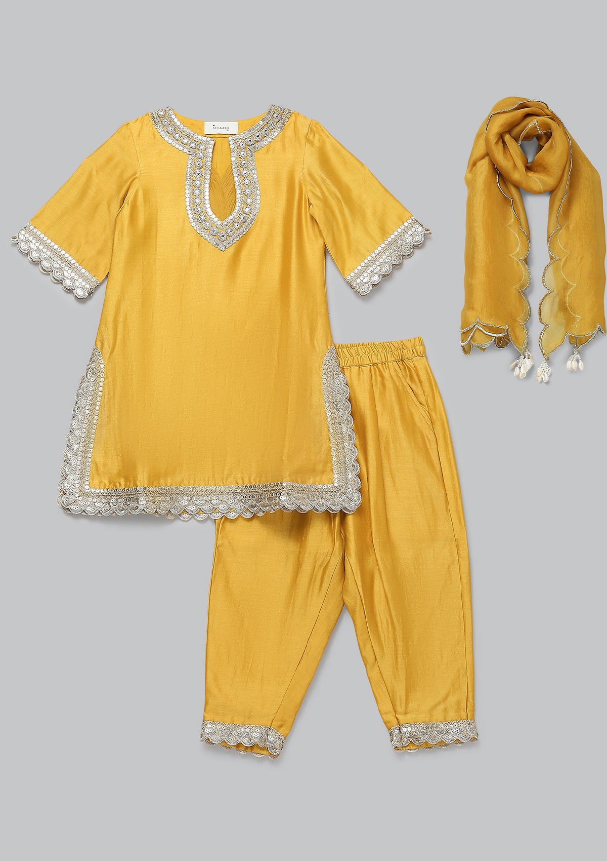 Kids Sehar Honey Scallop Kurta Set