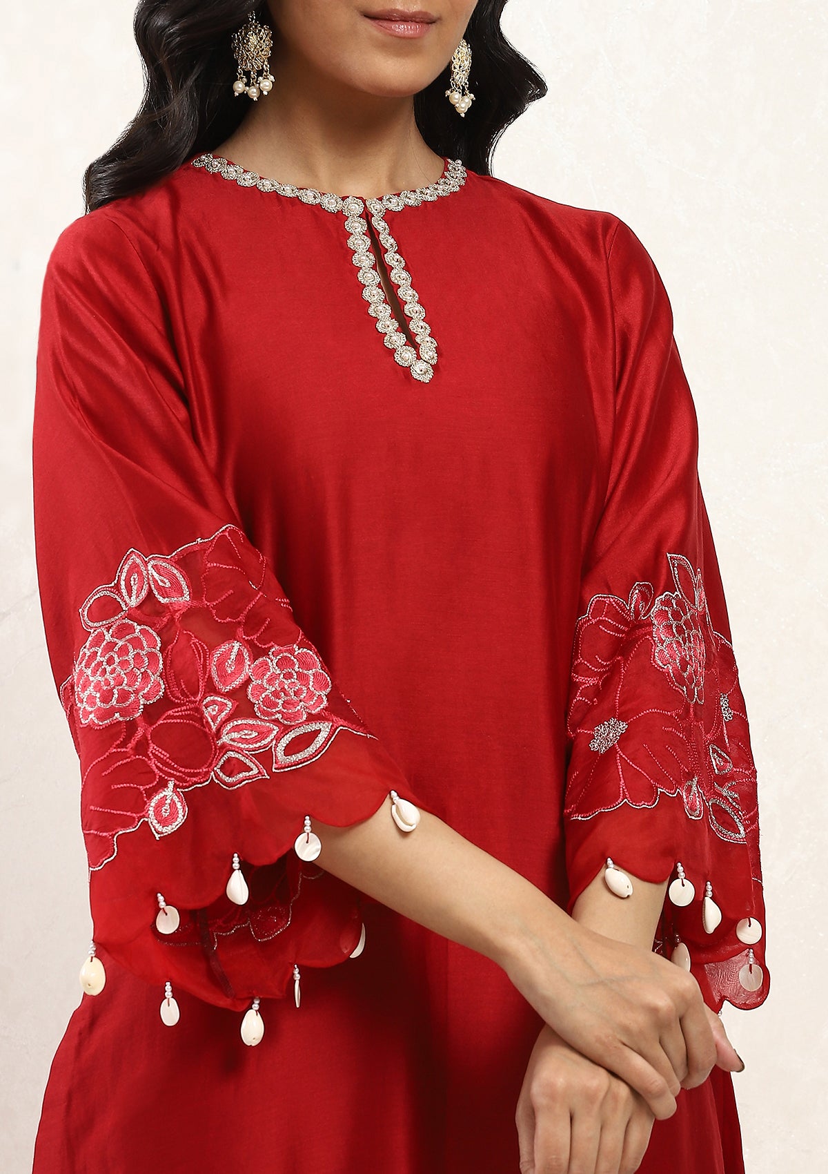 Crimson Applique Kurta Set