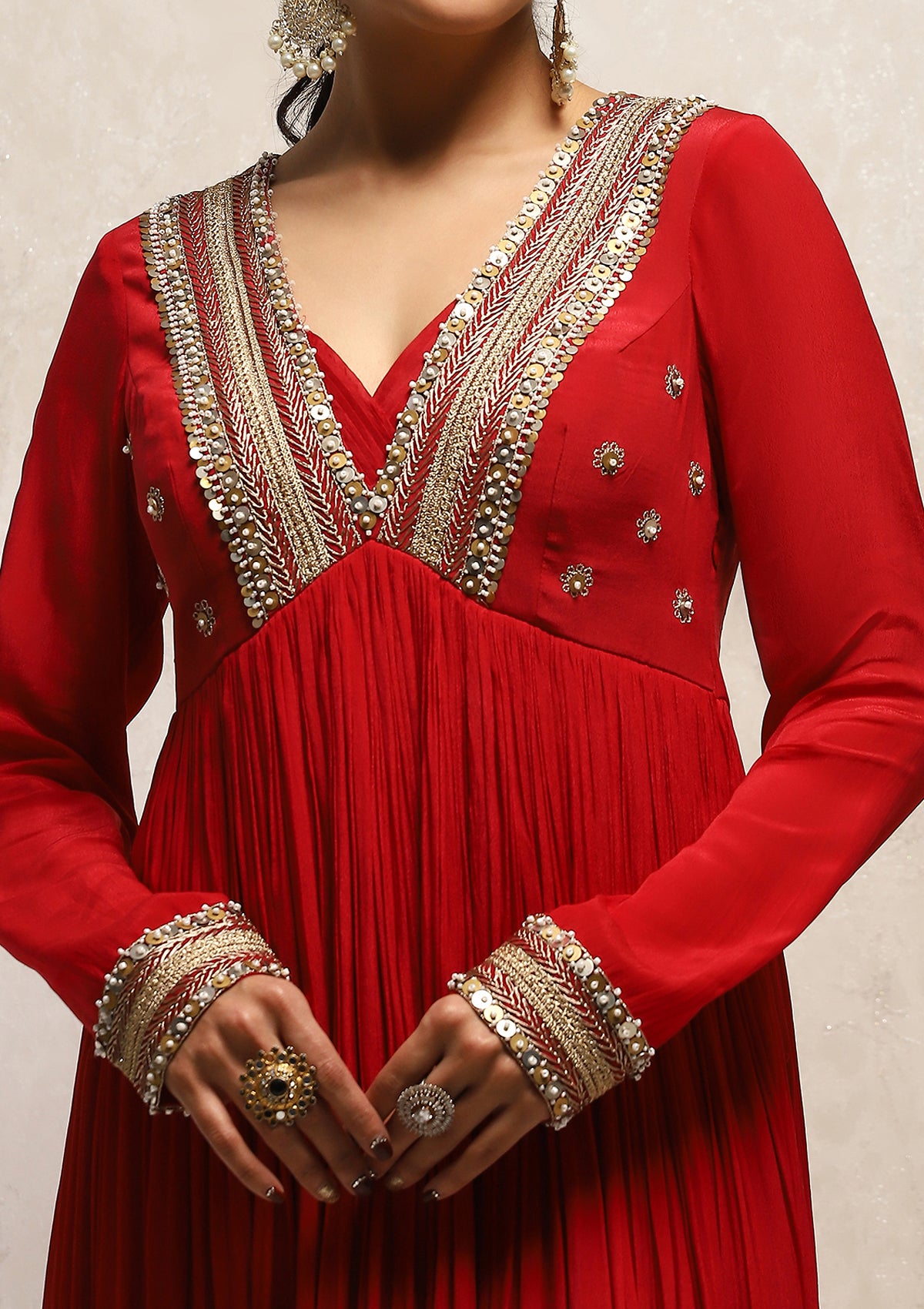 Crimson Anarkali set