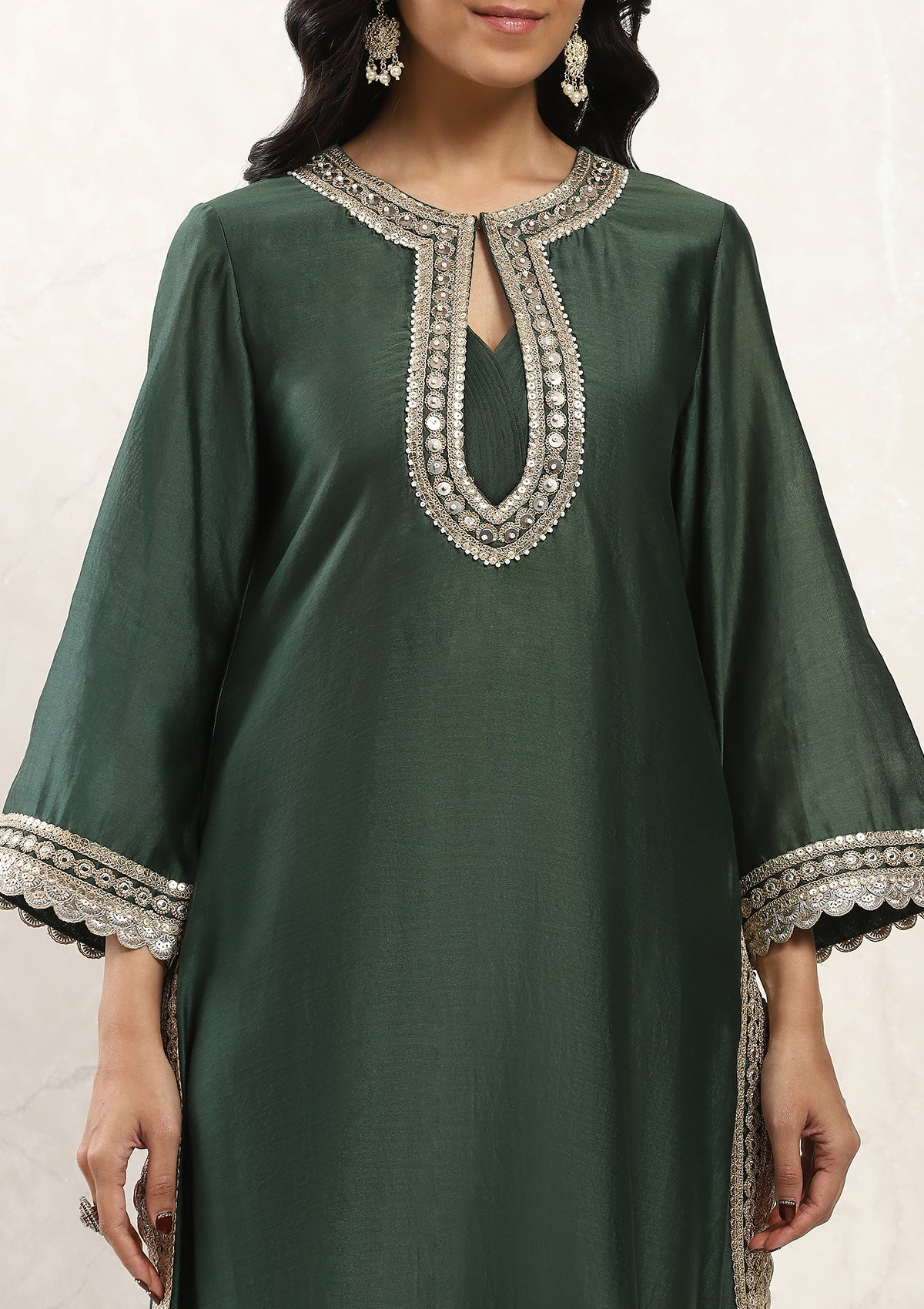 Emerald Scalloped Kurta Set