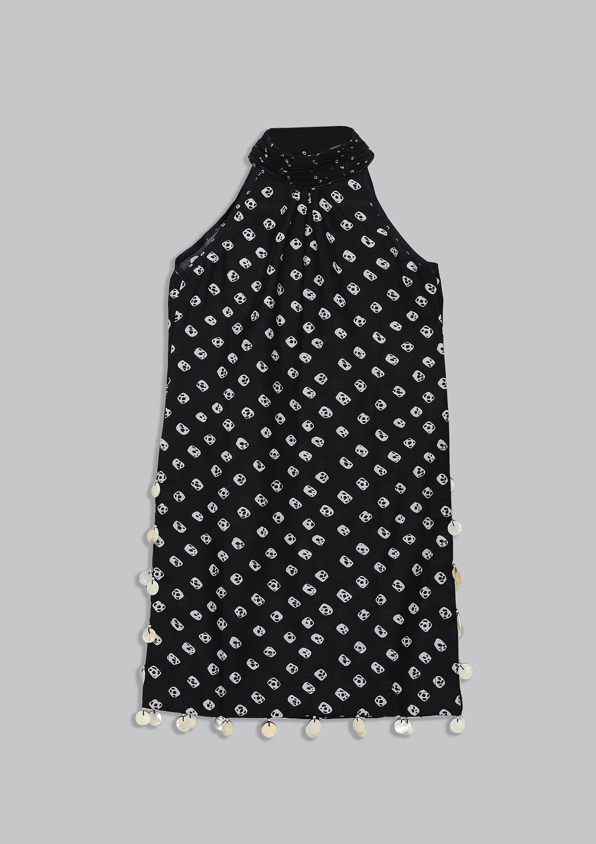 Kids Coal Bandhani Halter Tunic Set