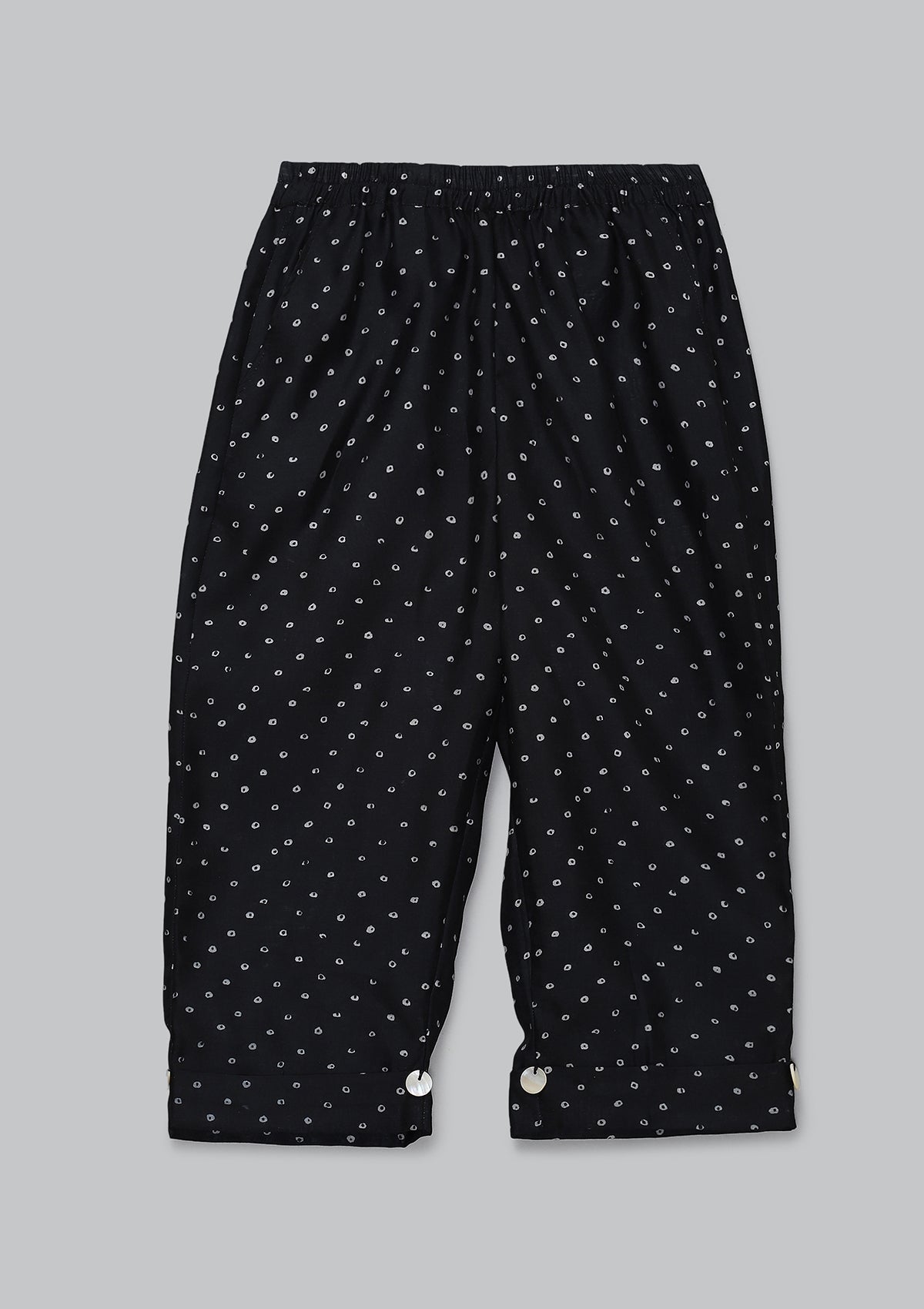 Kids Coal Bandhani Kaftan Set