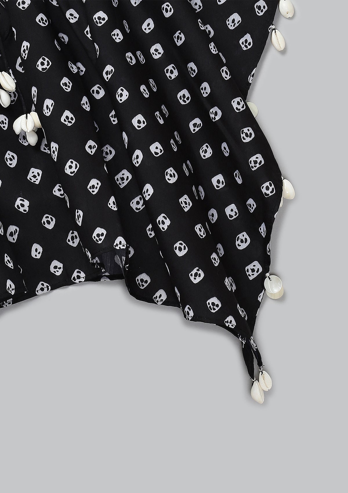 Kids Coal Bandhani Kaftan Set