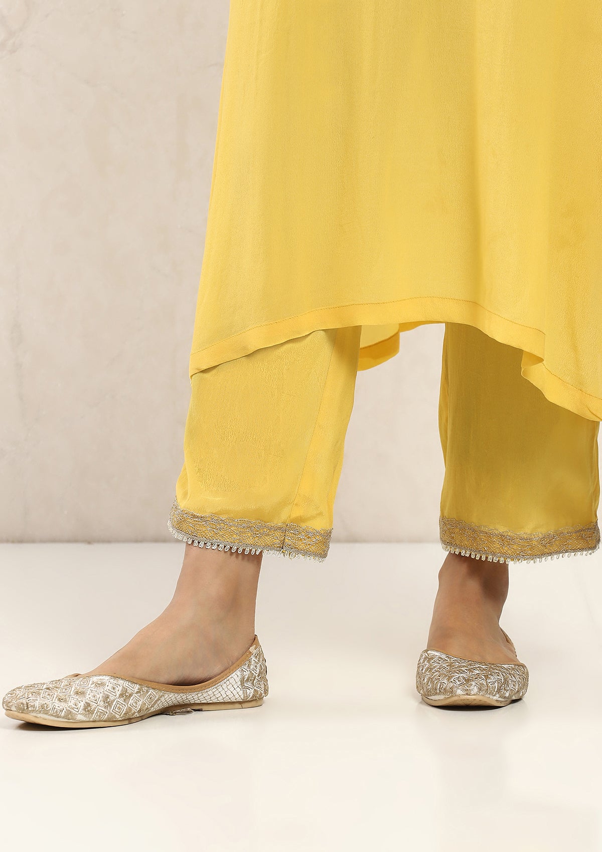Yellow Pheran Kurta Set
