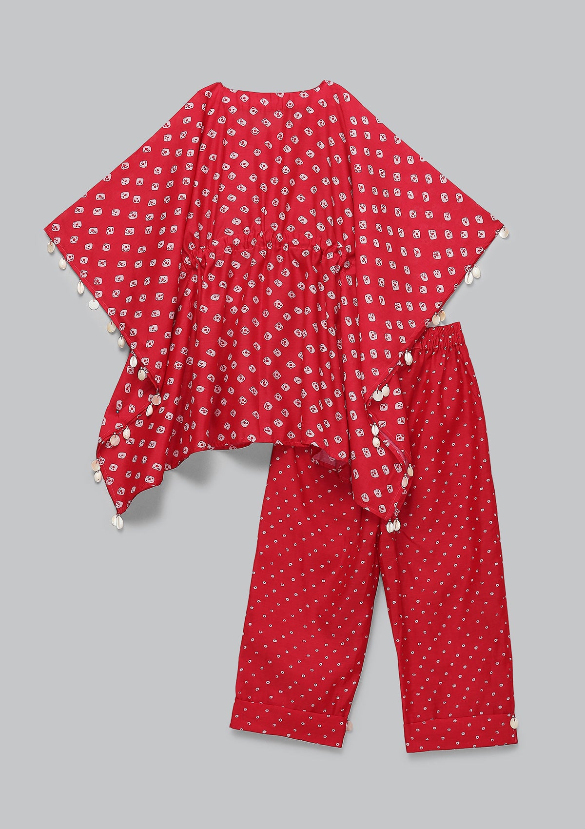 Kids Cherry Bandhani Kaftan Set