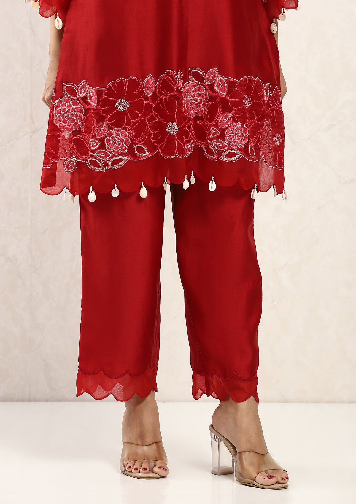Crimson Applique Kurta Set