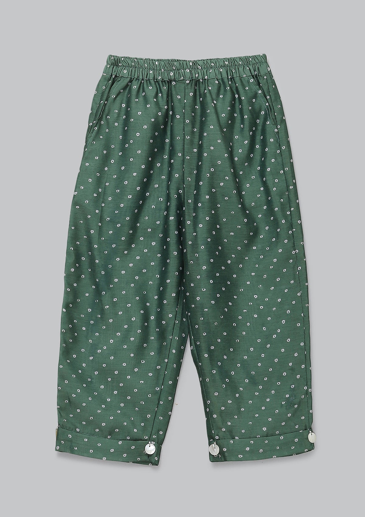Kids Leaf Bandhani Kaftan Set