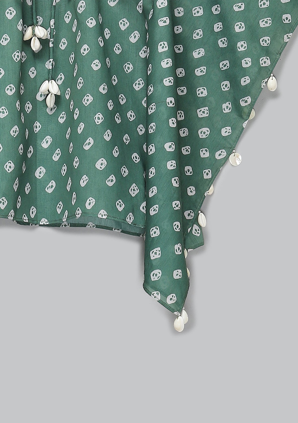 Kids Leaf Bandhani Kaftan Set