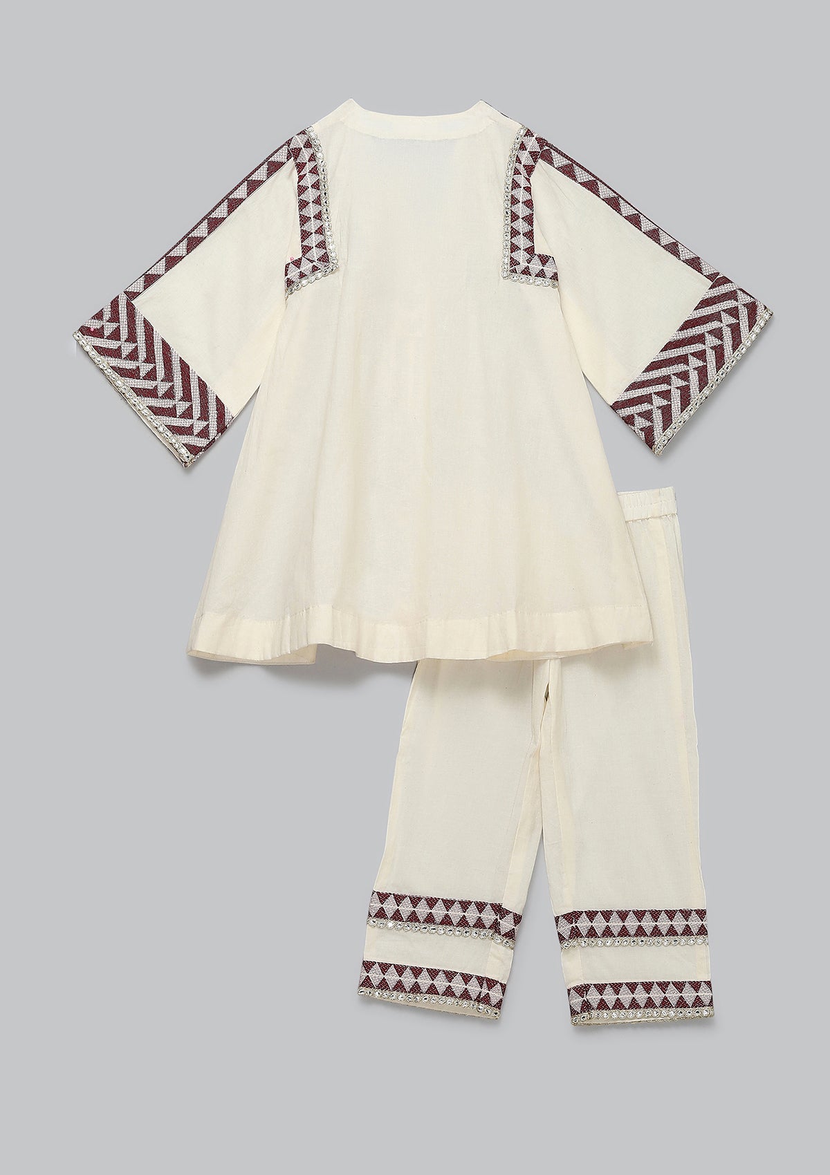 Kids Ivory Aztec Kurta Set