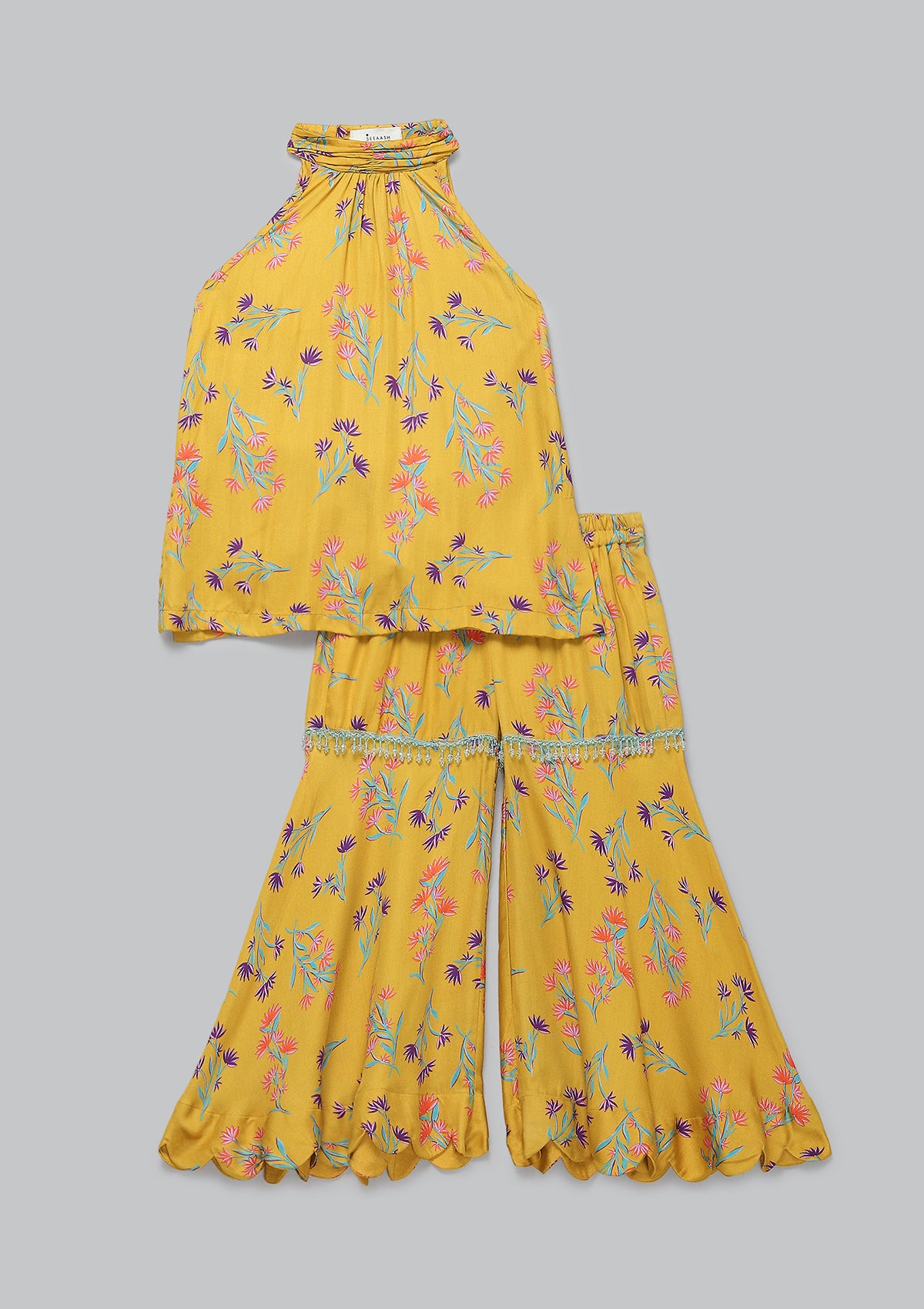 Kids Asmira Amber Halter Sharara Set